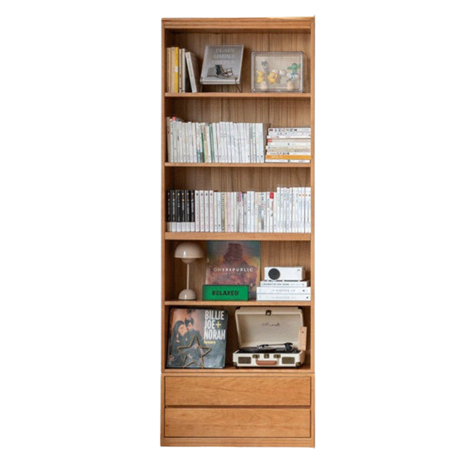 Cherry Solid Wood Bookcase Combination Glass Cabinet