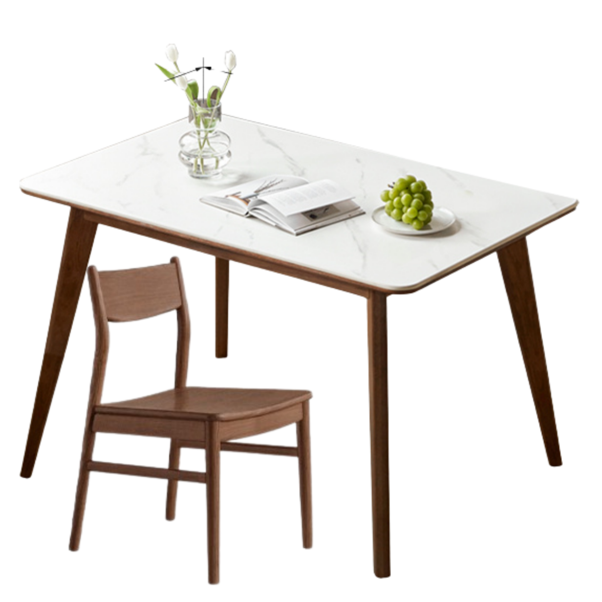 Ash, Oak Solid Wood Modern Rock Plate Dining Table