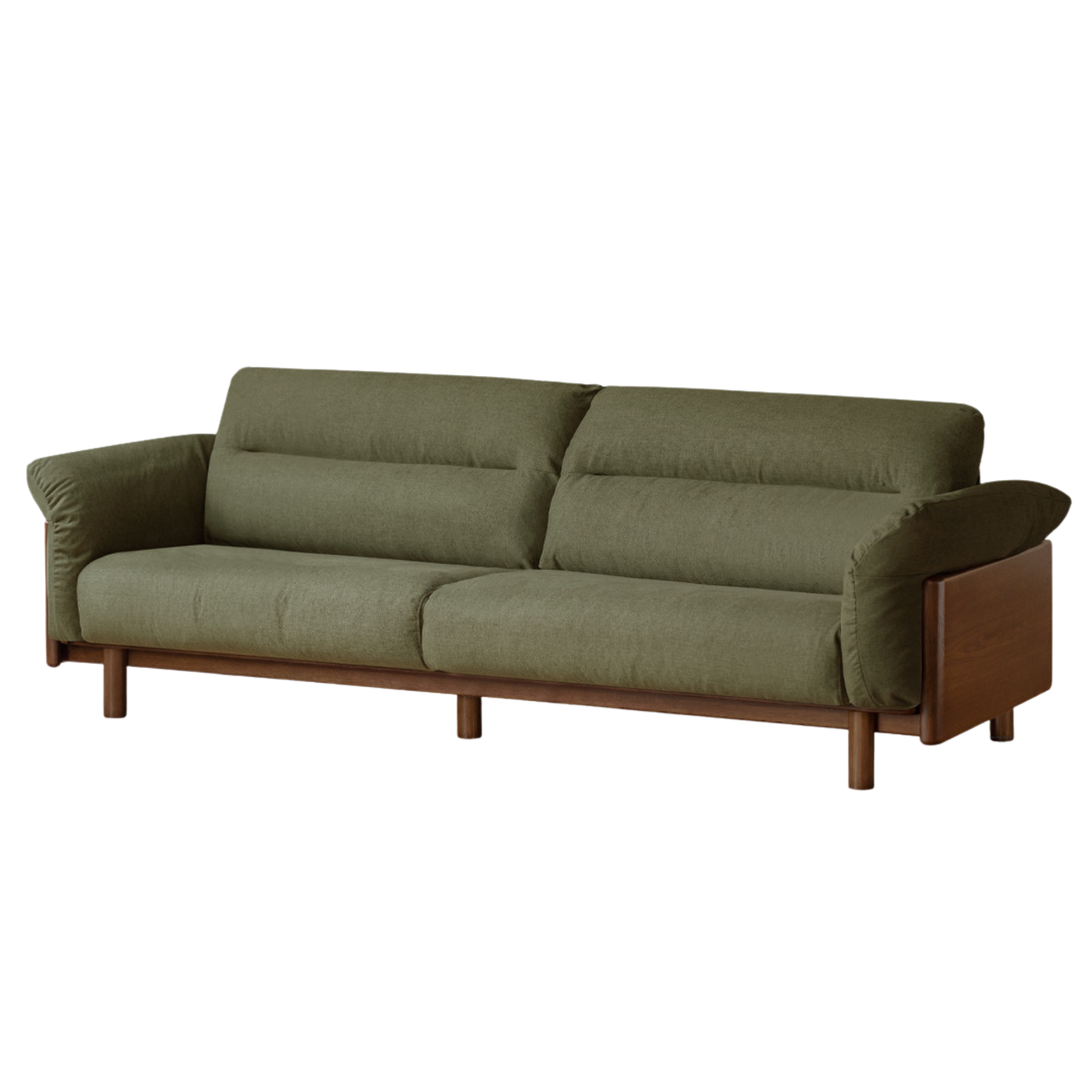 Black Walnut, Oak Solid Wood Sofa Genuine Leather, fabrics