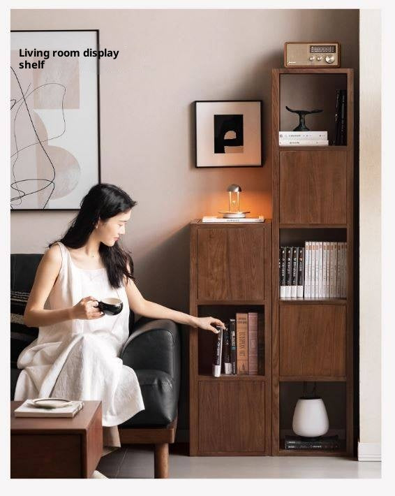 Black Walnut, Oak Solid Wood Bookshelf