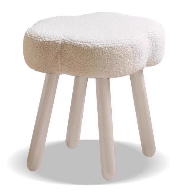 Beech, birch solid wood Nordic lamb velvet cloud makeup stool