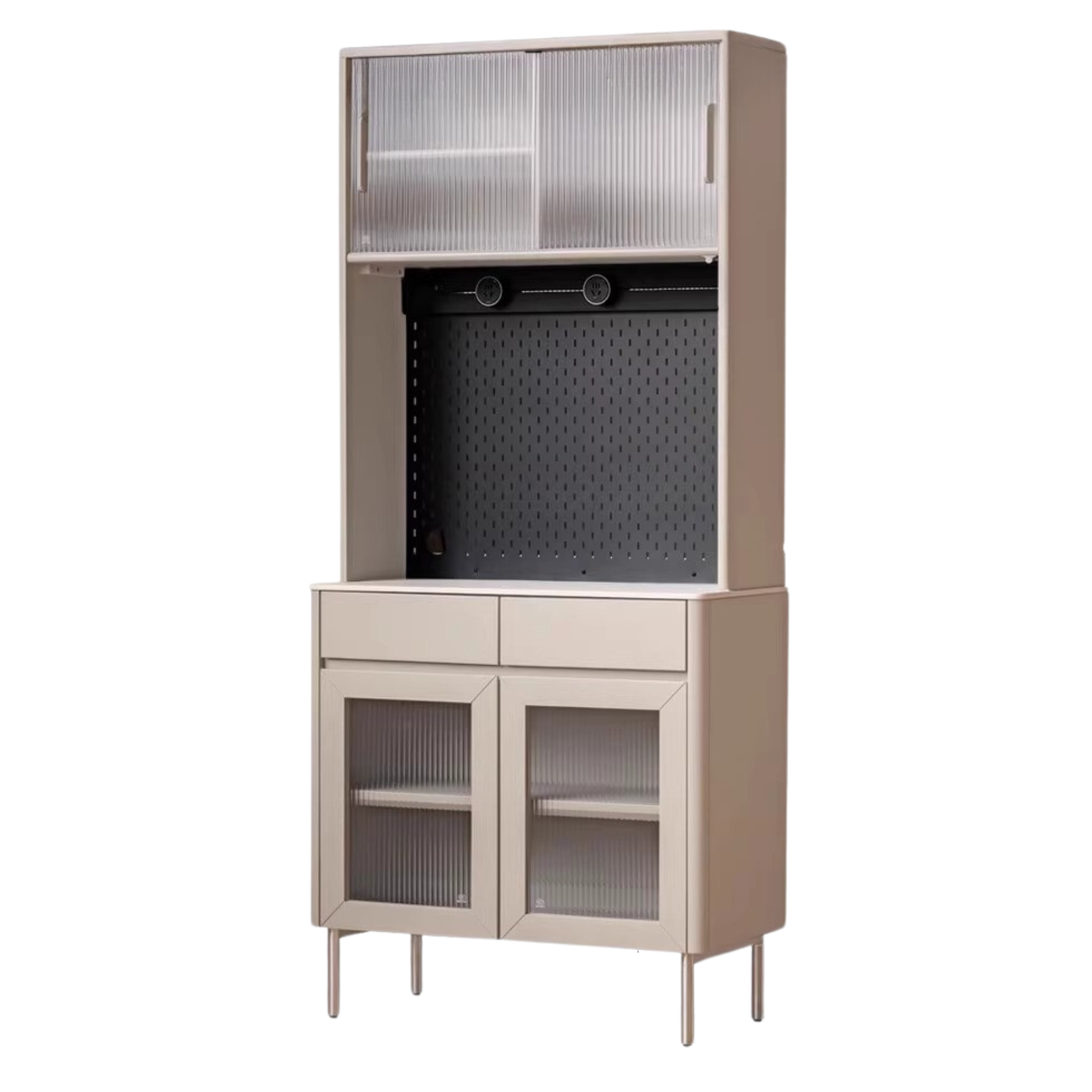 Poplar Solid Wood High Sideboard Household Storage,