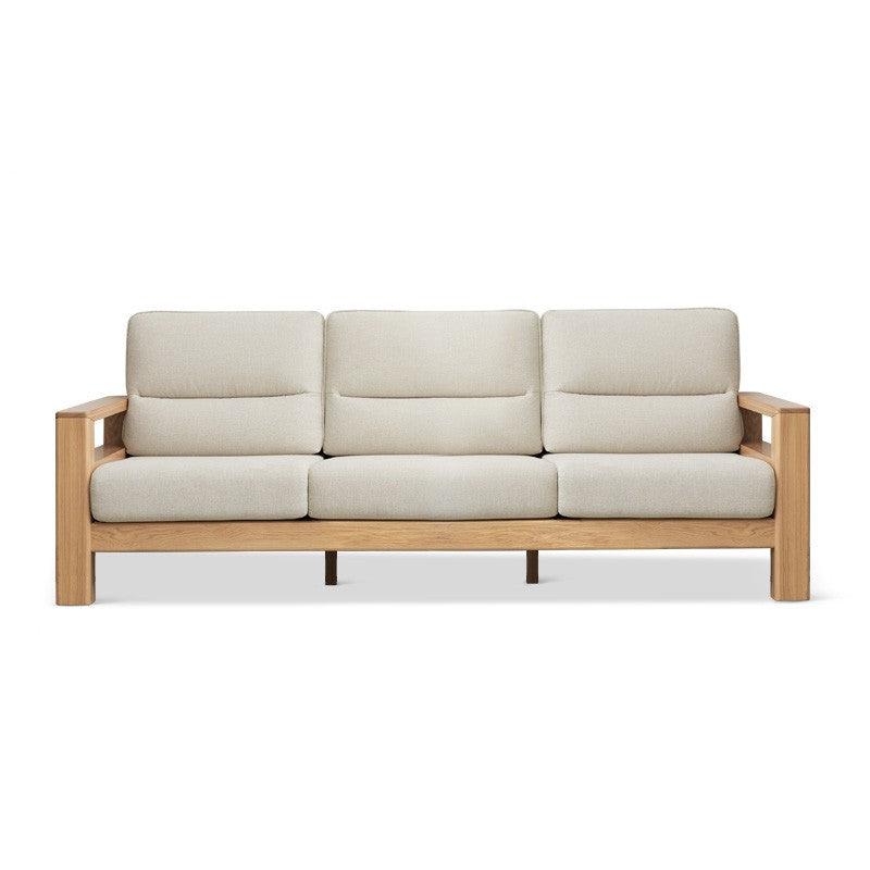 Ash, Black Walnut Solid Wood White Wax Fabric Sofa