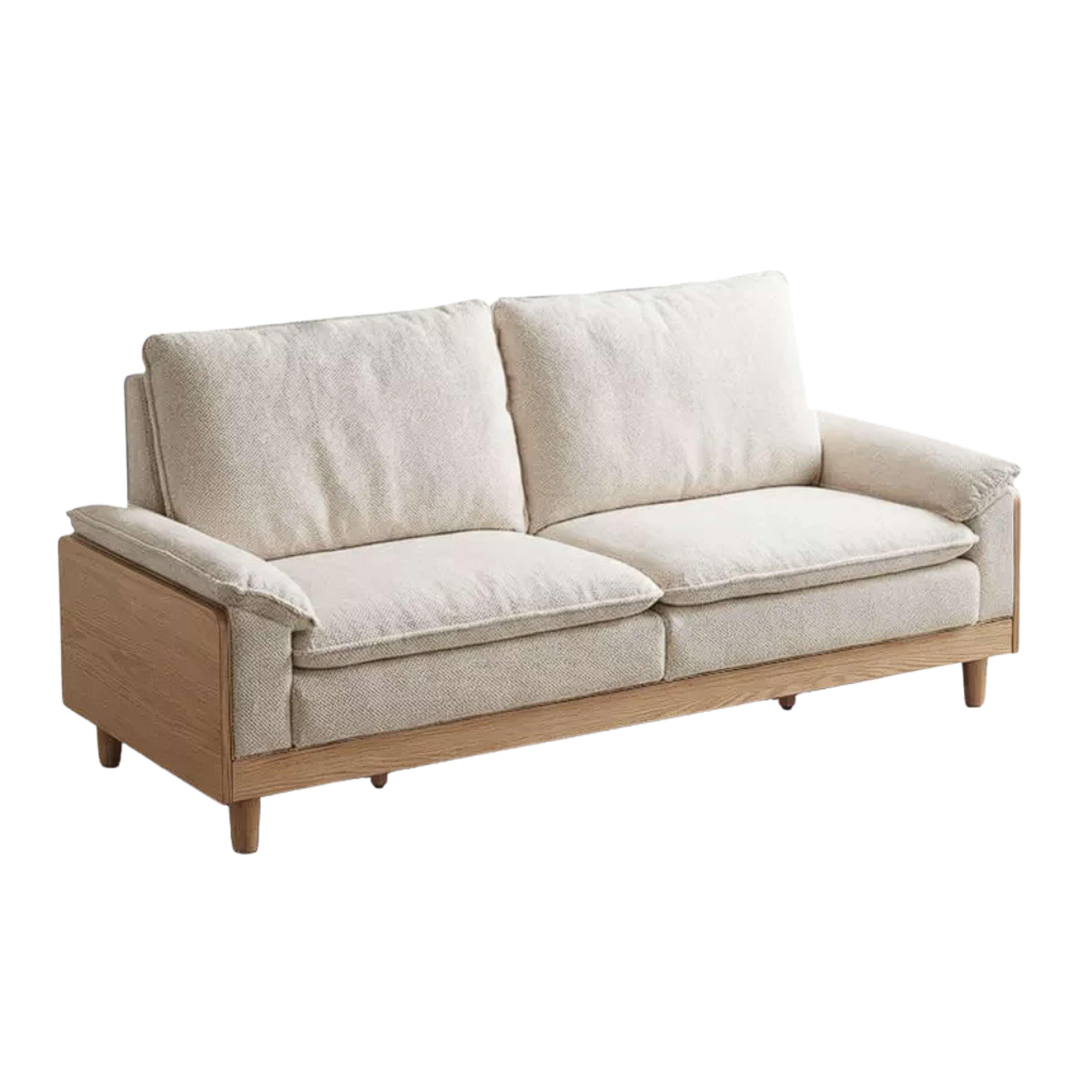 Red Oak, White Oak, Ash Solid Wood Linen Track Arm Sofa