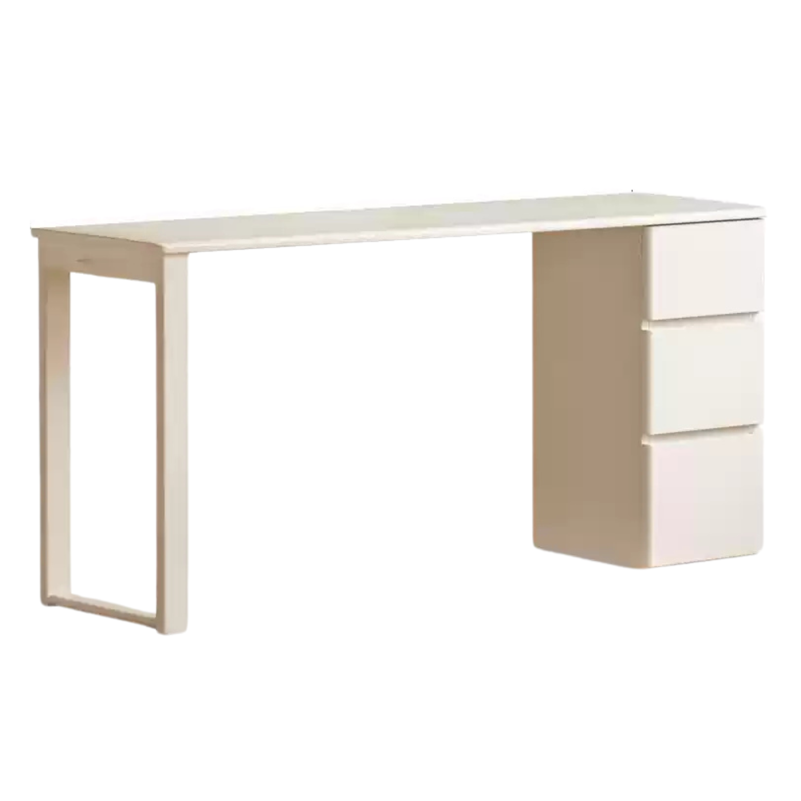 Rubber wood, Poplar Solid wood cream style single-leg desk