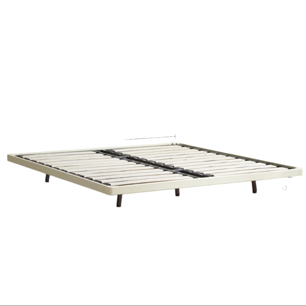 Rubber Solid Wood Creamy White Tatami Suspended Bed