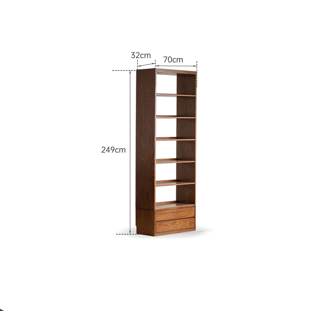 Oak solid wood bookshelf floor rack storage full wall bookcase<