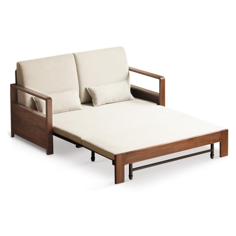 Black Walnut Solid Wood Folding Sofa Bed