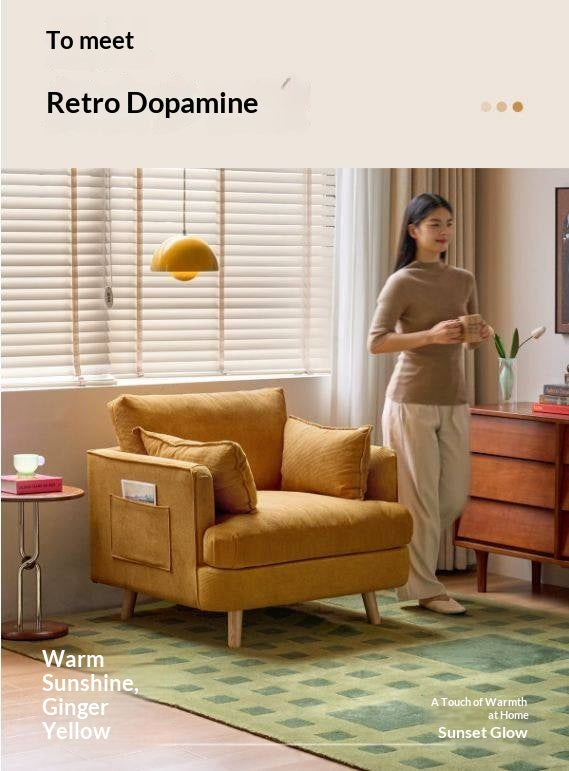 Retro Cozy Fabric Armchair)