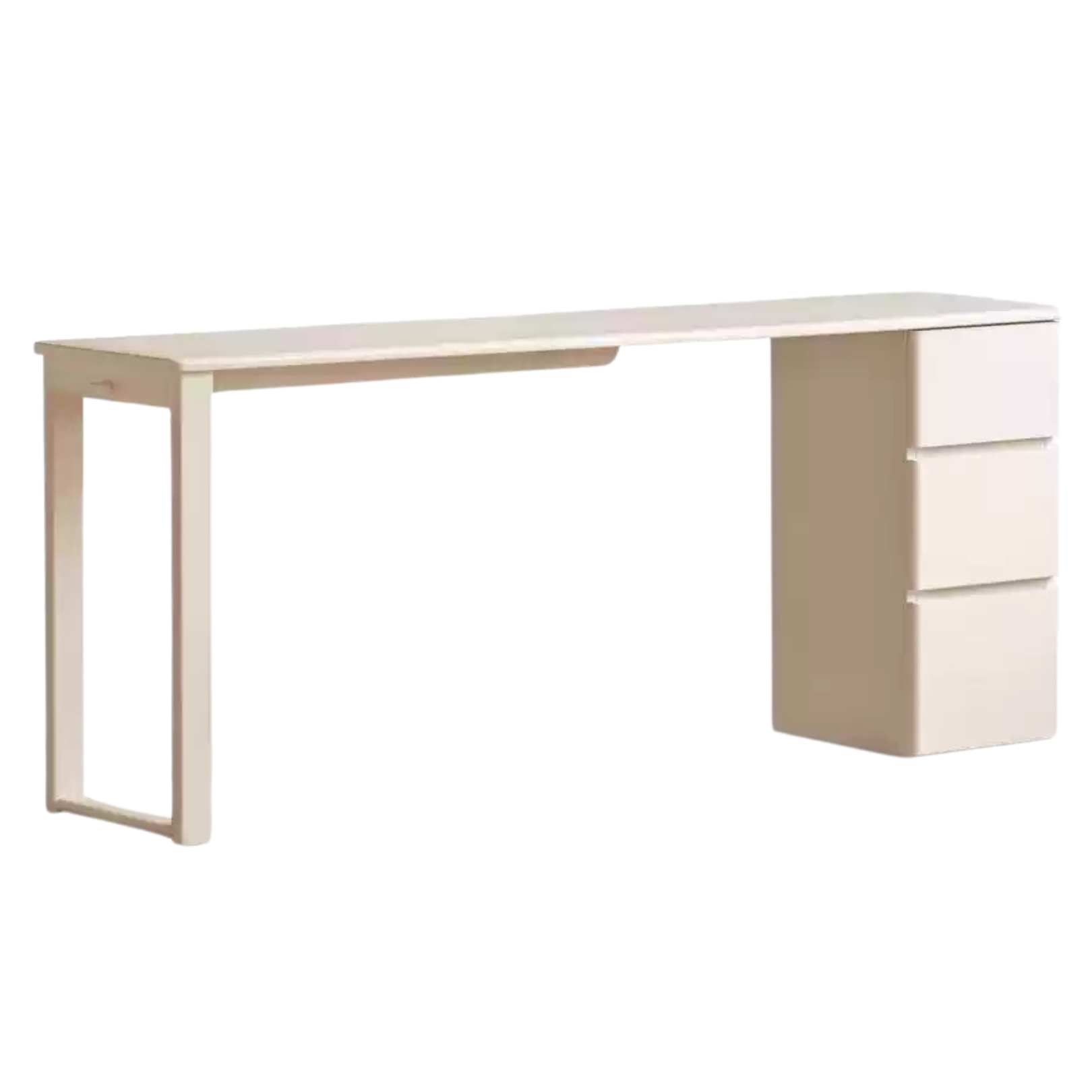 Rubber wood, Poplar Solid wood cream style single-leg desk