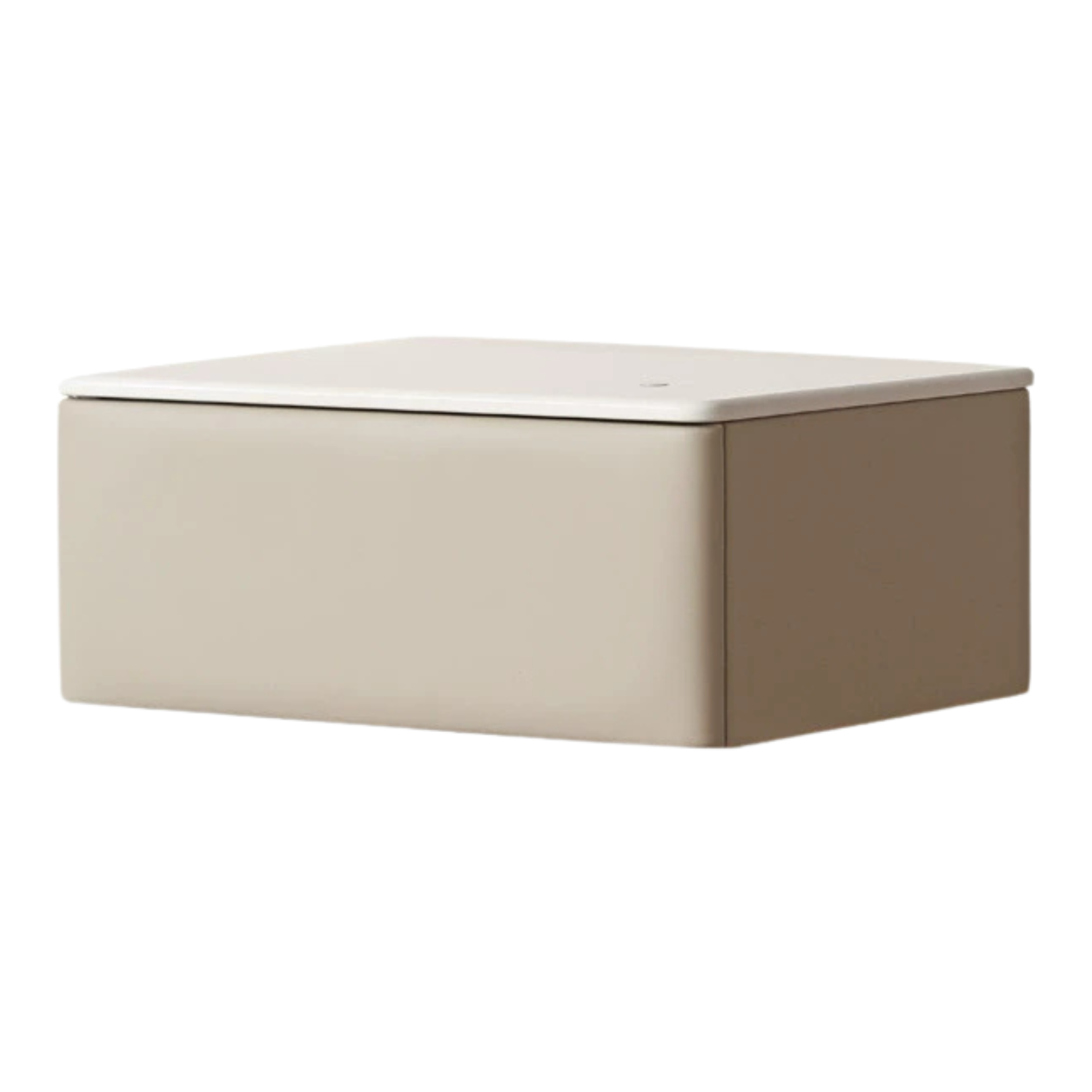 Organic leather  Wall Mounted Cream Rock Board Floating nightstand: