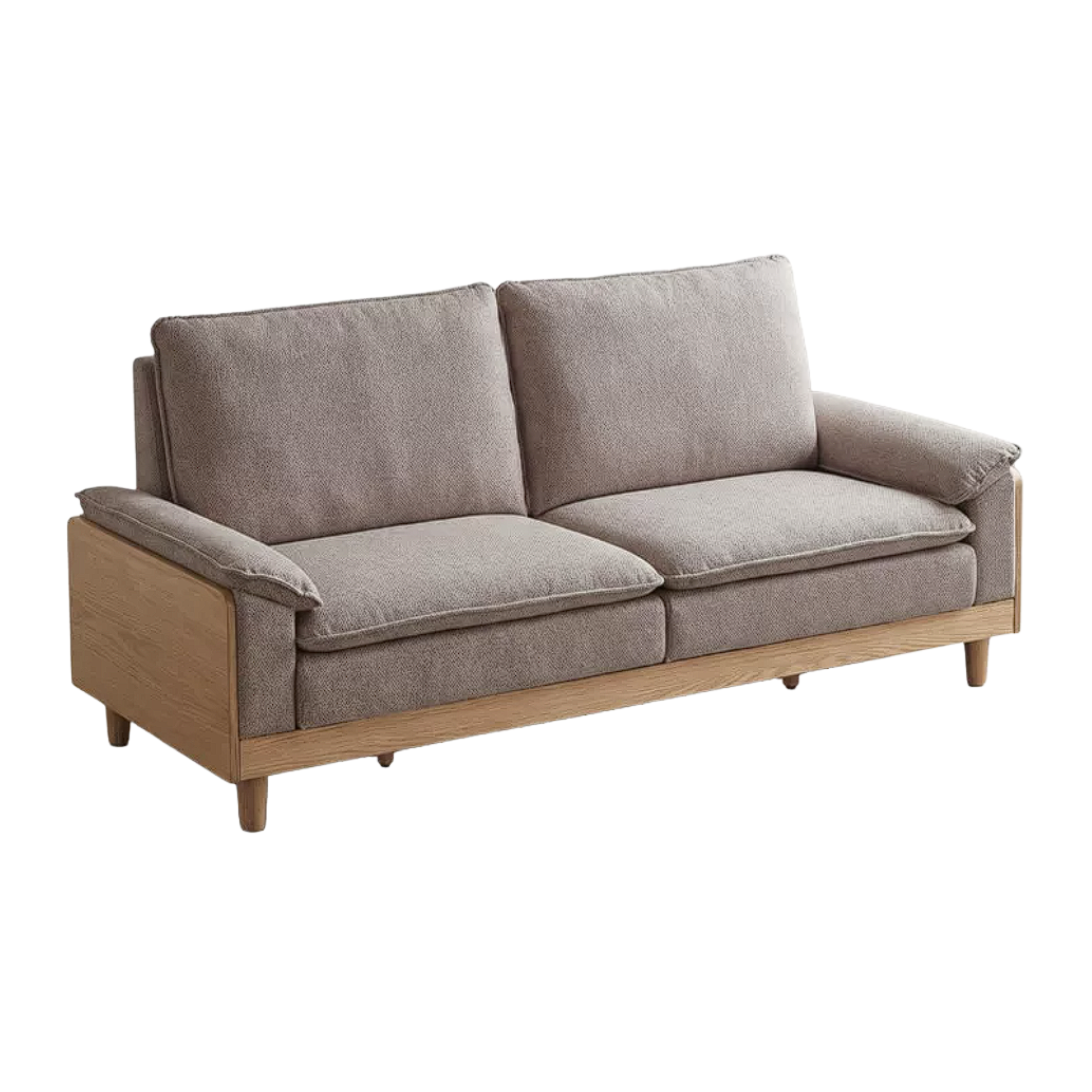 Red Oak, White Oak, Ash Solid Wood Linen Track Arm Sofa