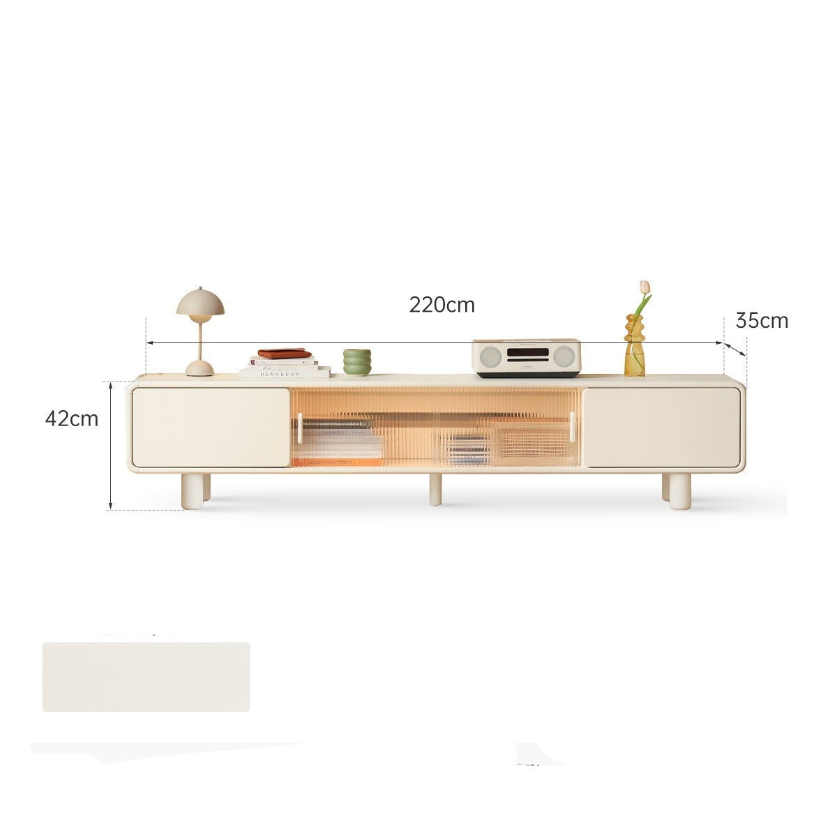 Poplar Solid Wood Storage White TV Cabinet