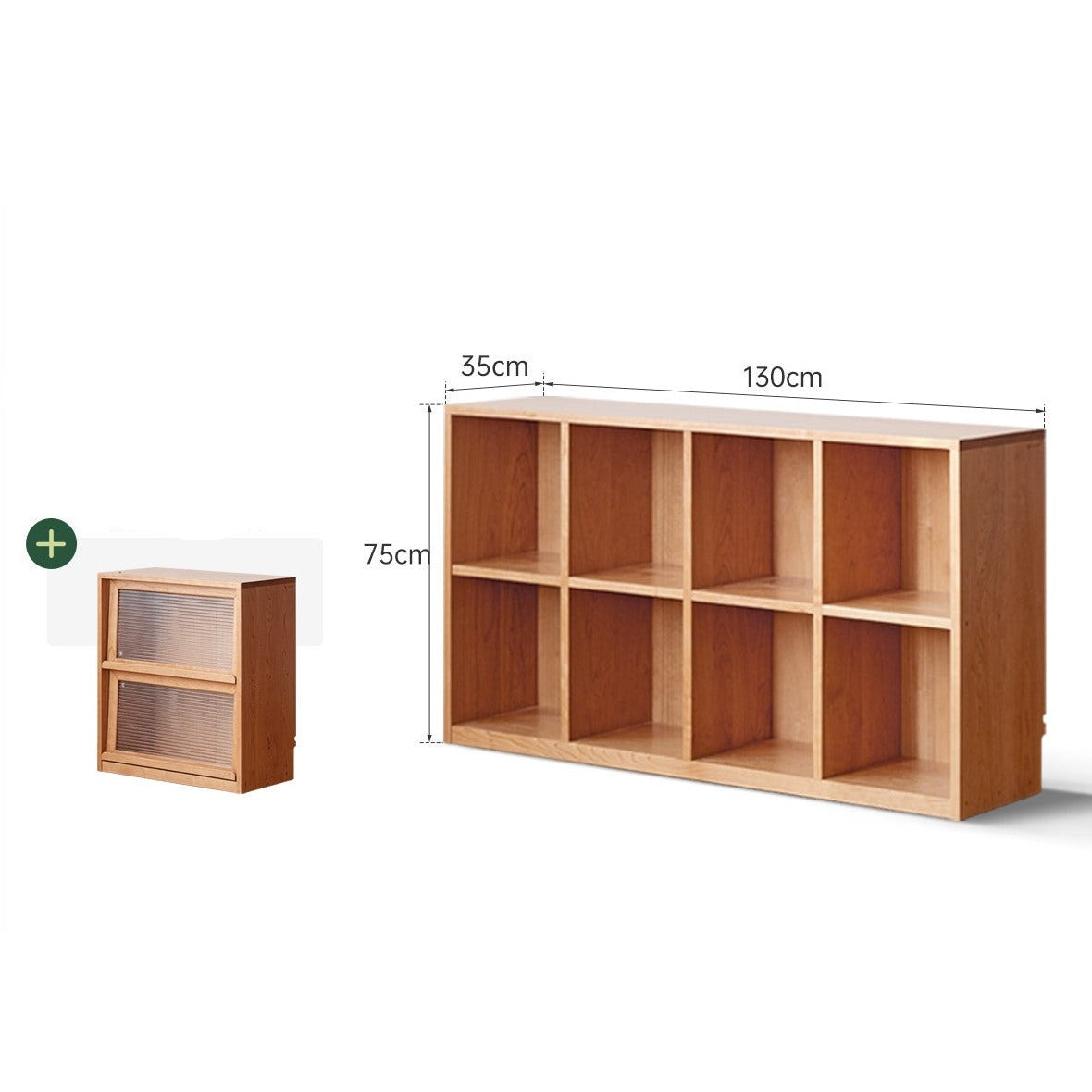 Cherry solid wood vintage floor storage bookcase<