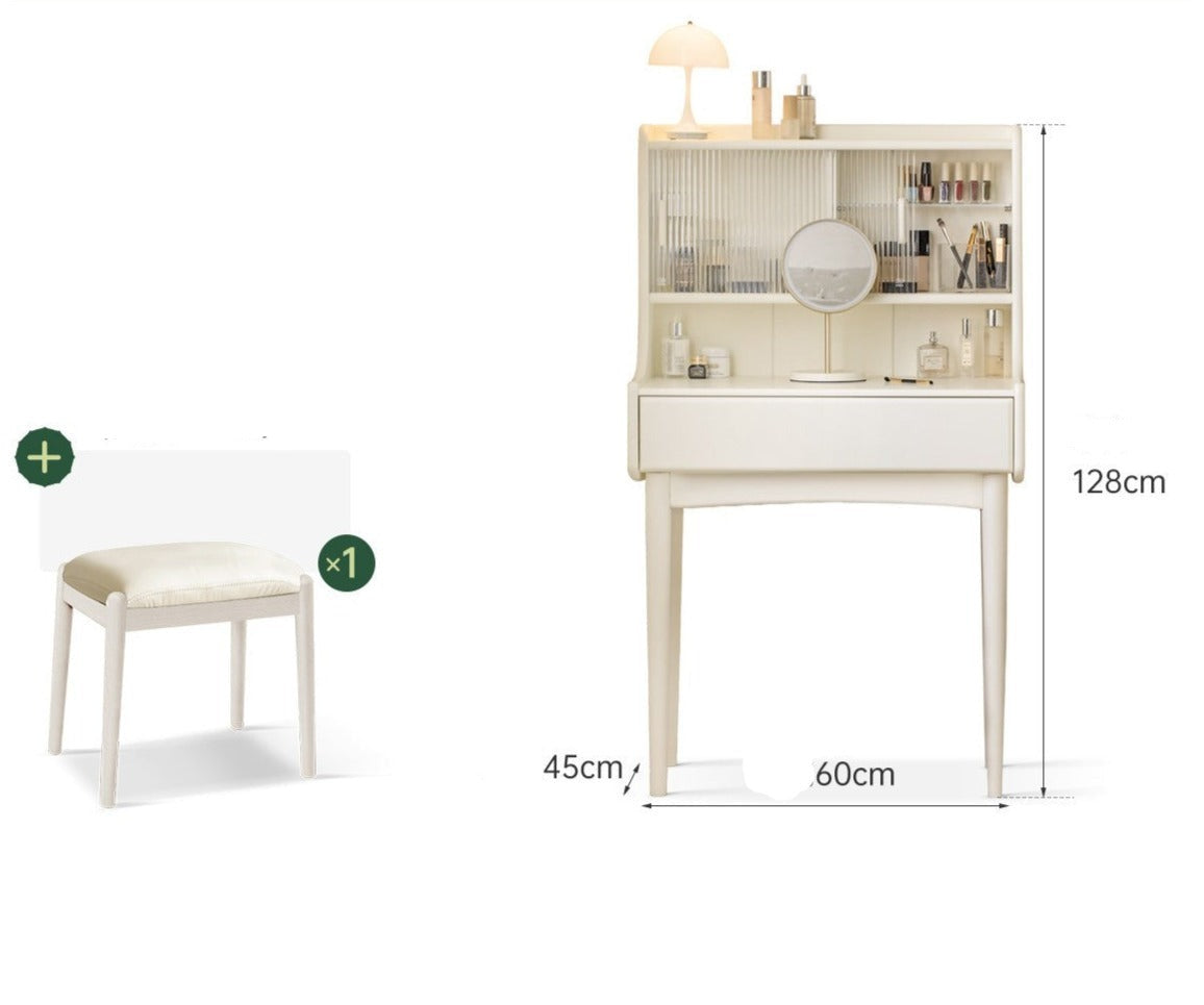 Ash Solid Wood Dressing Table Cream Style -