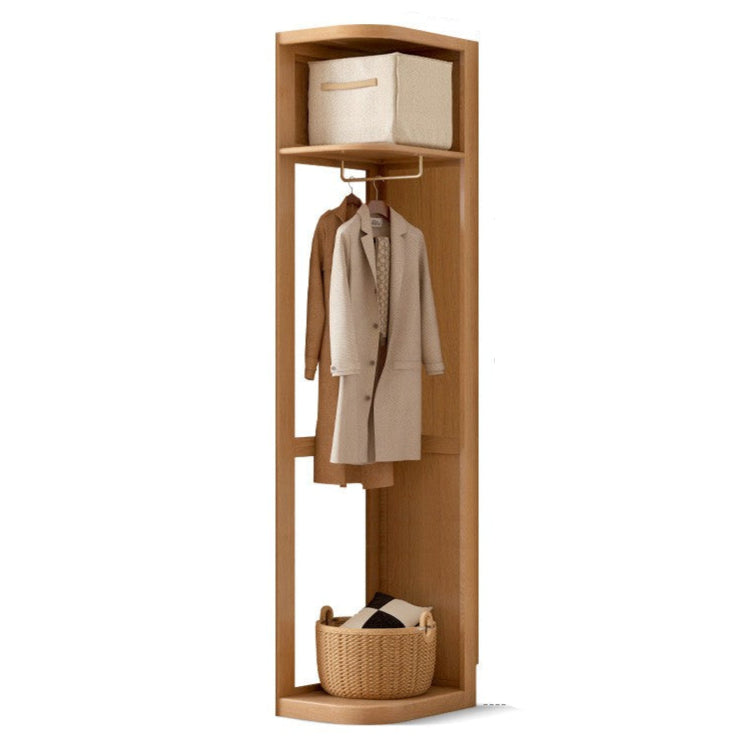 Oak, cherry solid wood corner triangle modern floor-standing wardrobe