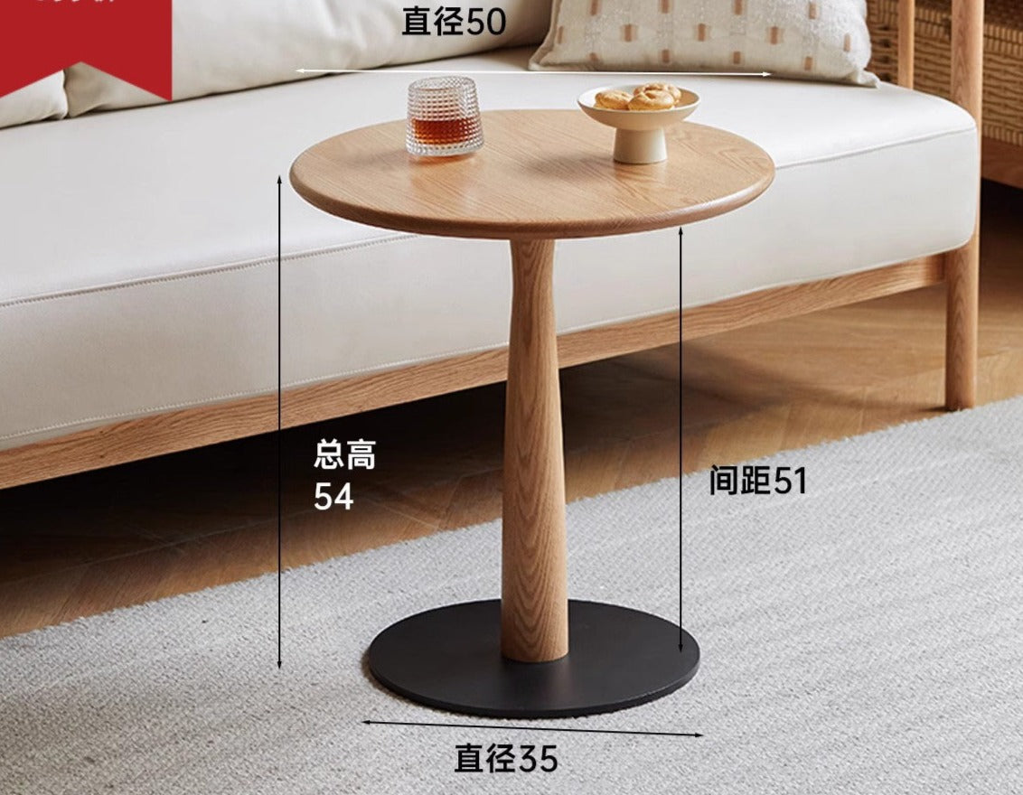 Solid Wood Round Side Table Modern"