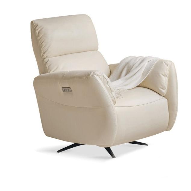 Leather electric cream style single chair