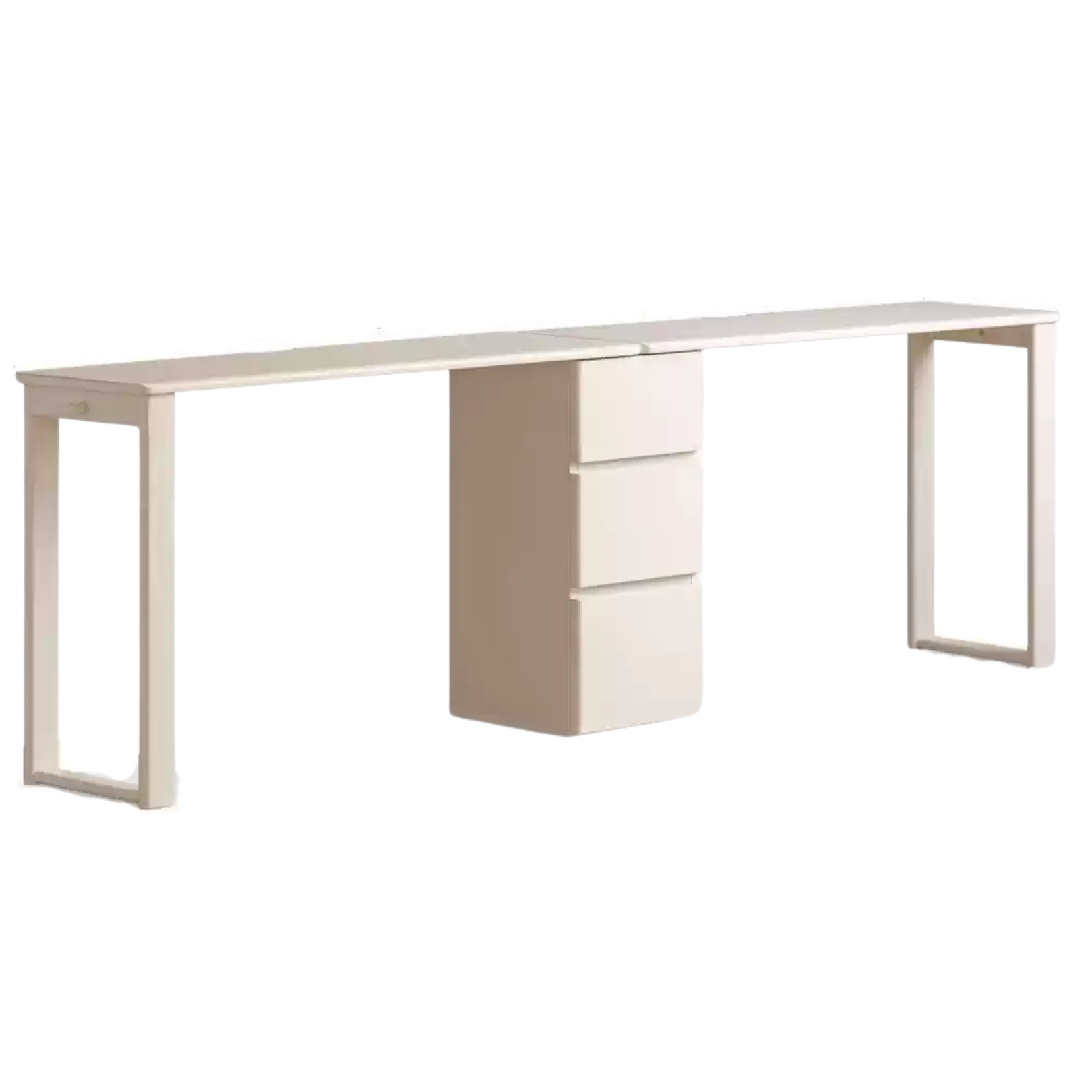 Rubber wood, Poplar Solid wood cream style single-leg desk