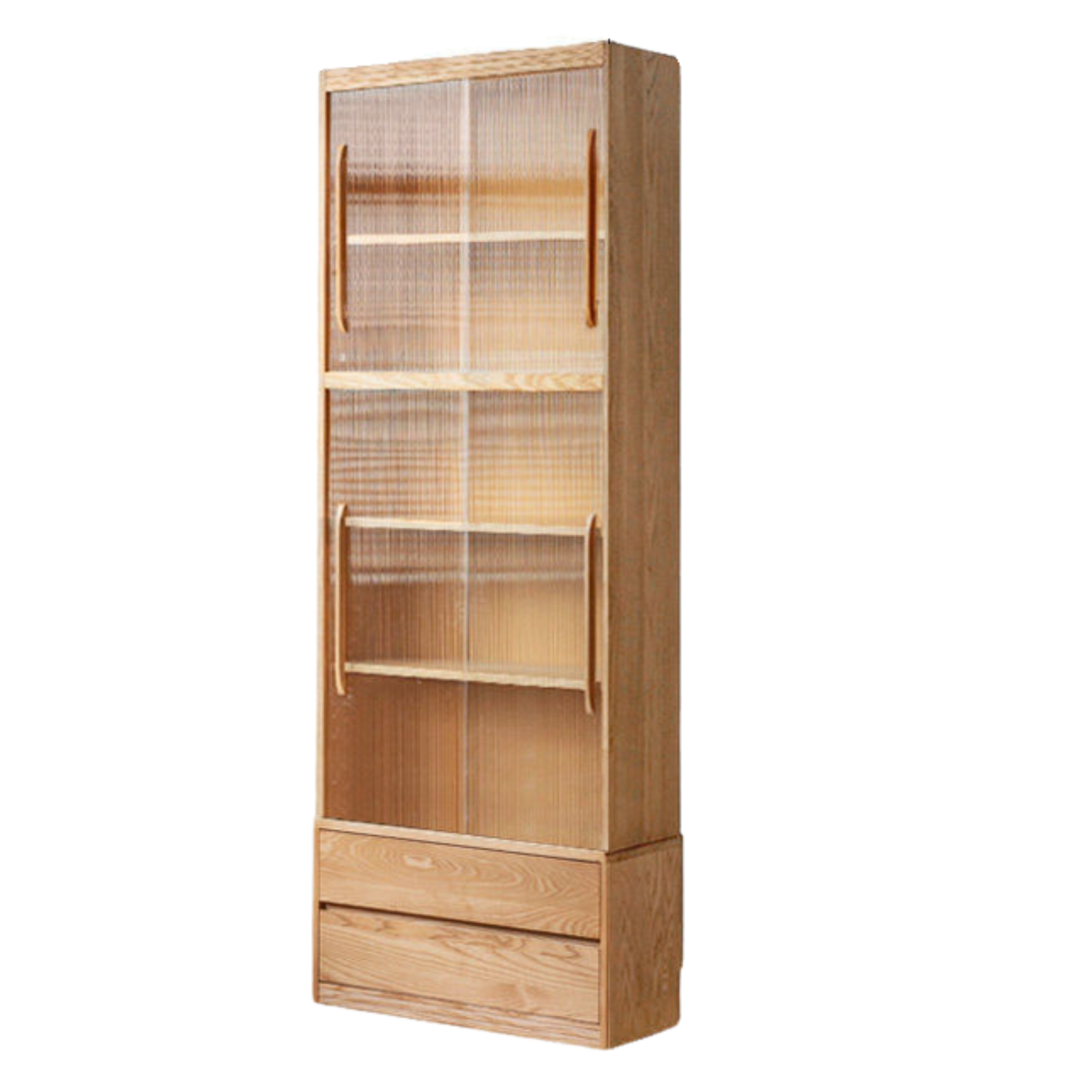 Ash, Oak Solid Wood Modern Combination Bookcase Integrated Card Seat