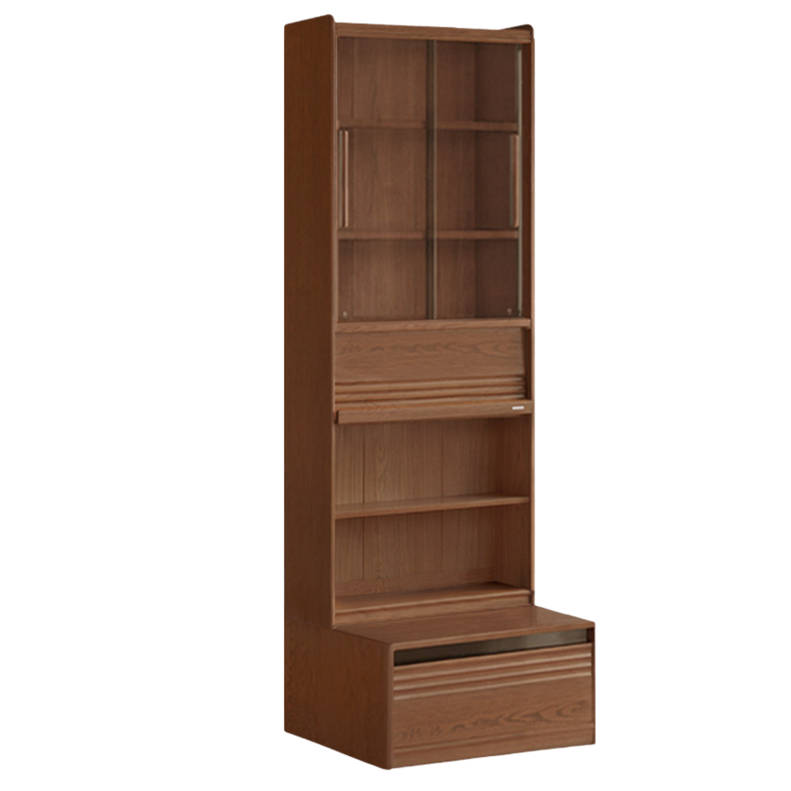 Black Walnut, Sandalwood, Oak, Ash Solid Wood Combination Bookcase with Floor Display and Luxury Storage