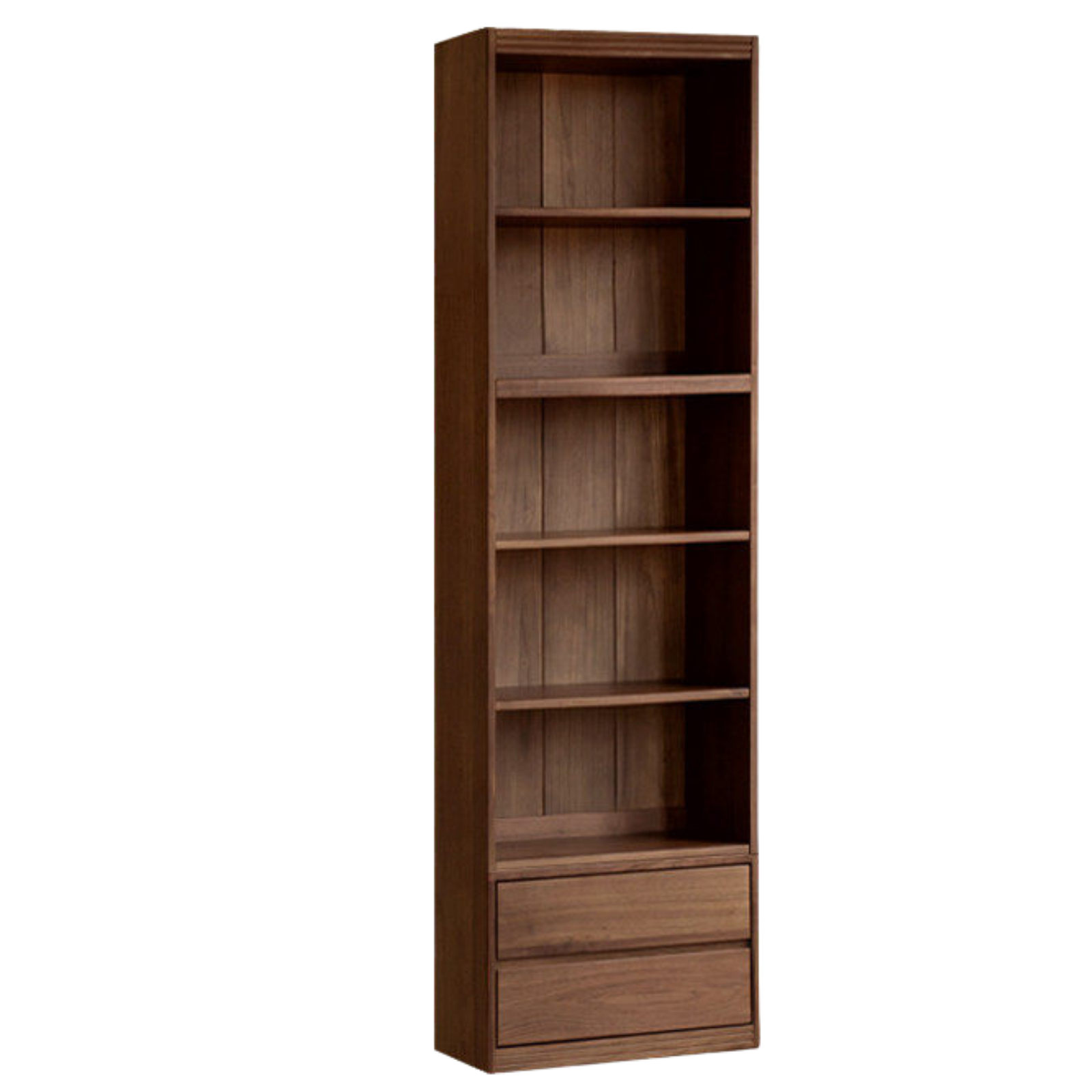 Black Walnut, Sandalwood Solid Wood Light Luxury Combined Bookshelf With Seat