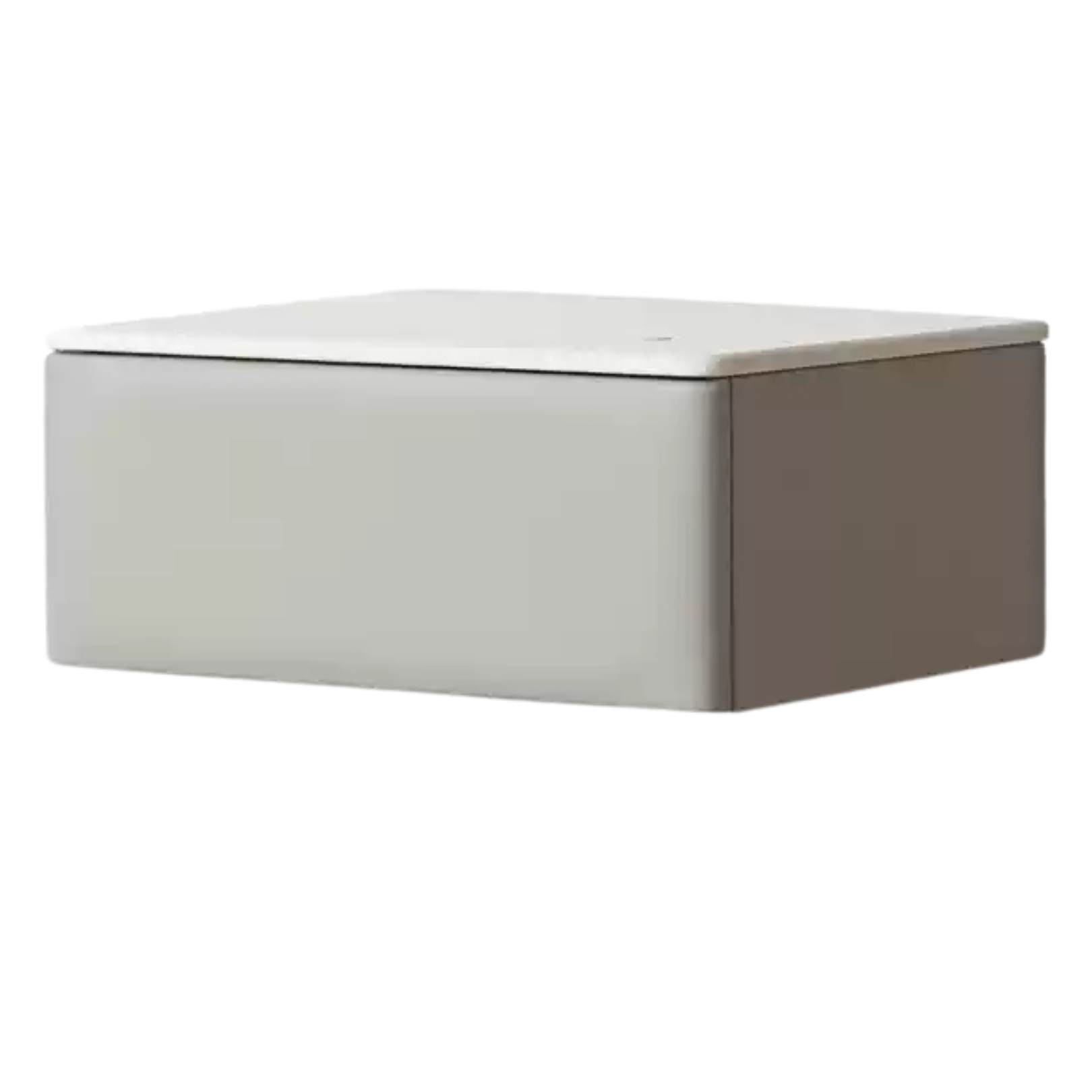 Organic leather  Wall Mounted Cream Rock Board Floating nightstand: