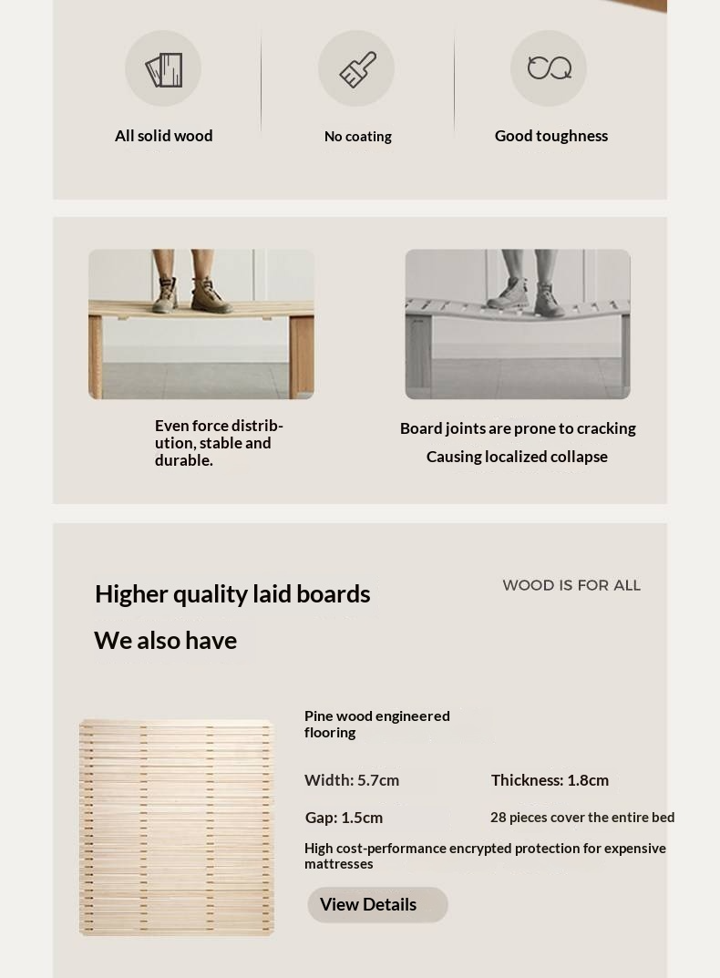 Black Walnut Solid Wood Bed — Italian Light Luxury Suspended Bed