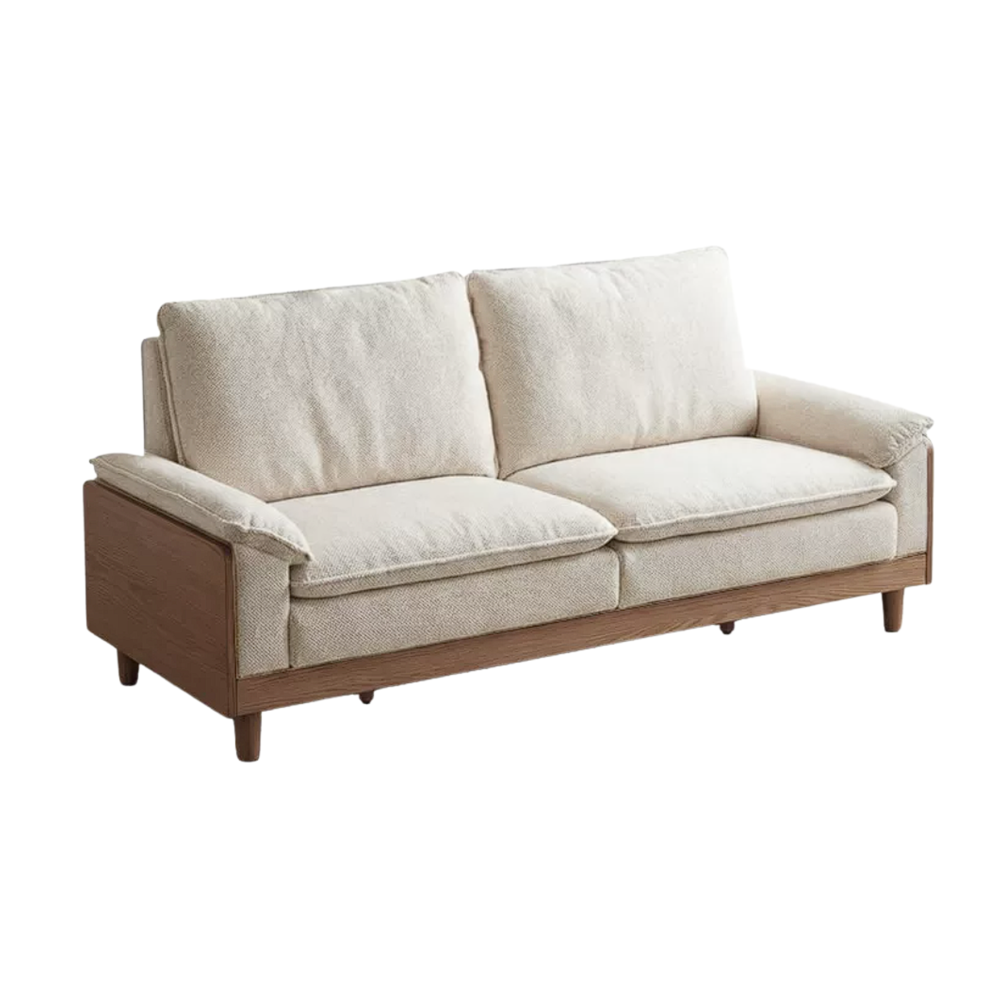 Red Oak, White Oak, Ash Solid Wood Linen Track Arm Sofa