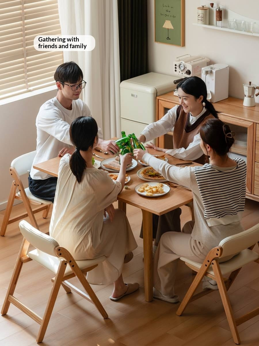 Oak Solid Wood Folding Small Dining Table