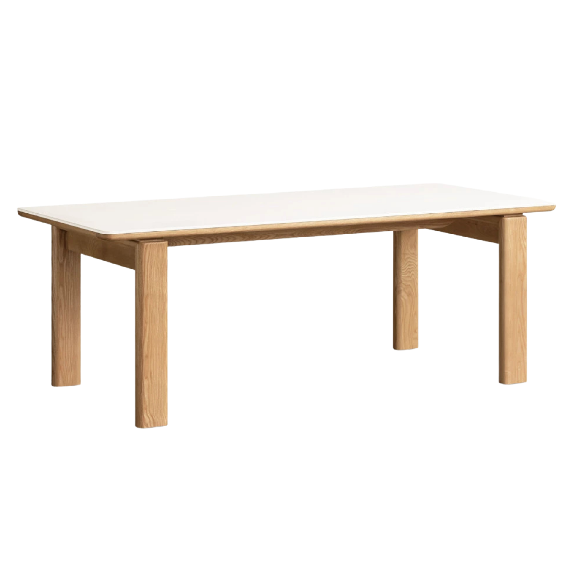 White Ash Solid Wood Restaurant Slab Dining Table