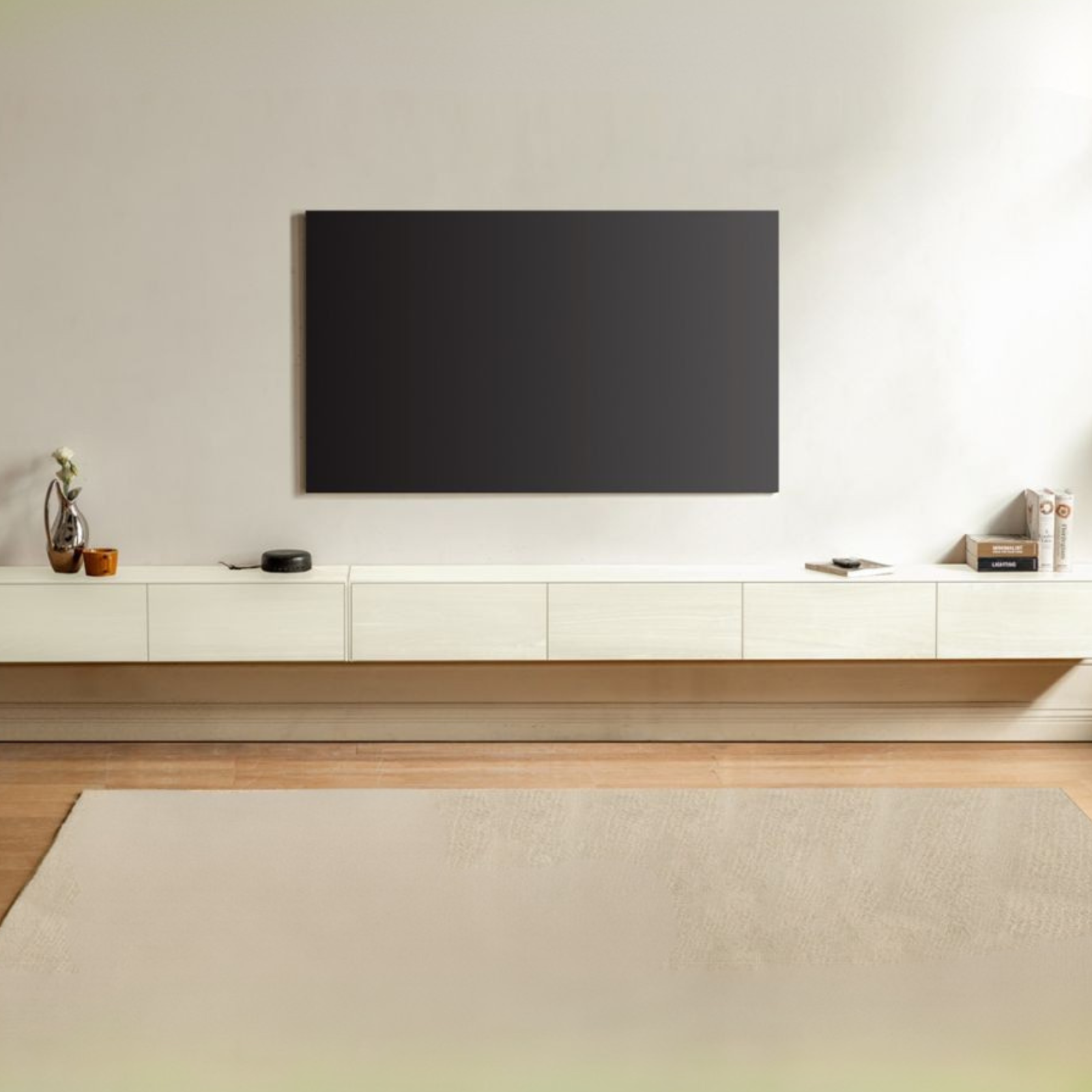 Oak, Tulipwood Solid Wood TV Cabinet with Light