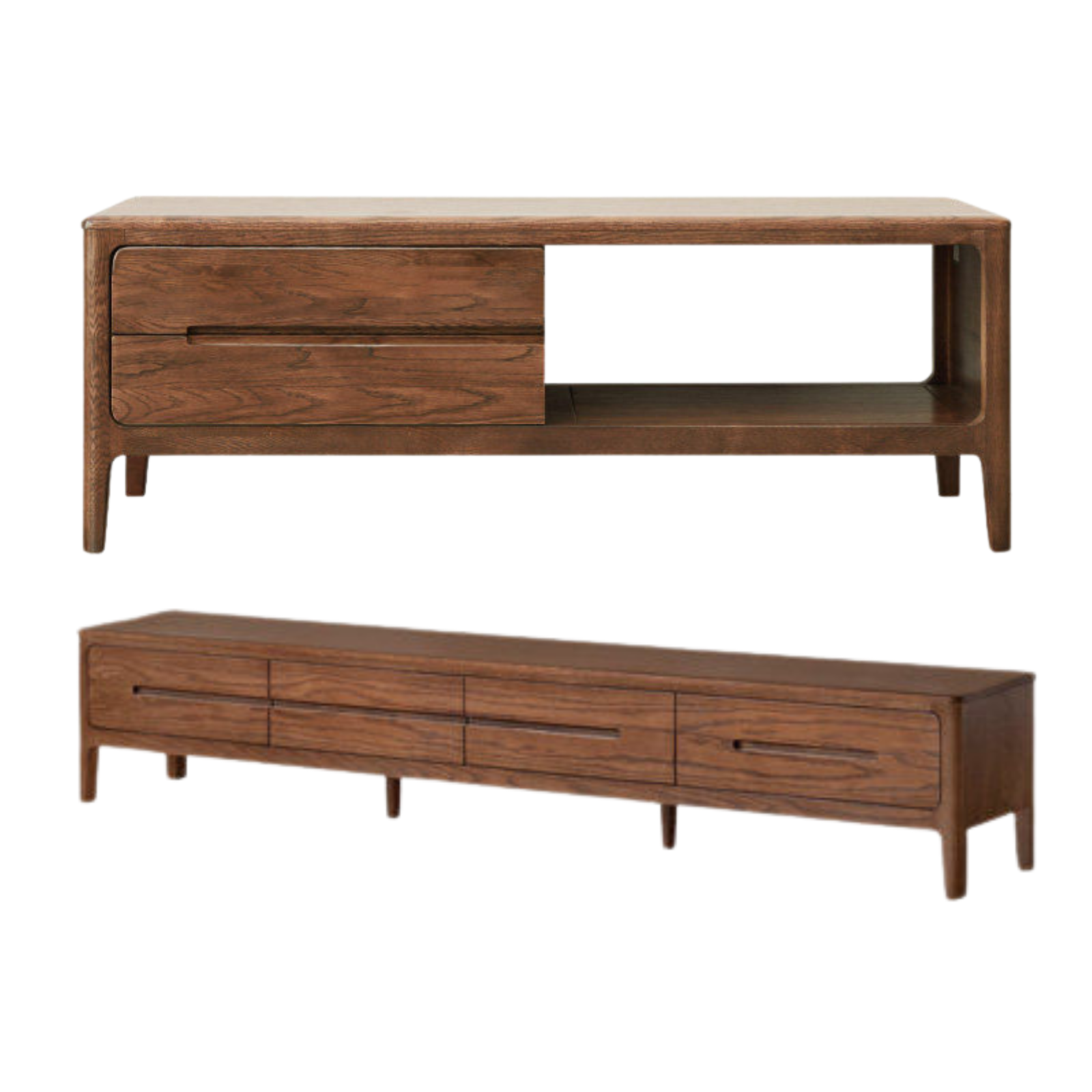 Oak, Solid Rubberwood Coffee Table Three Drawers
