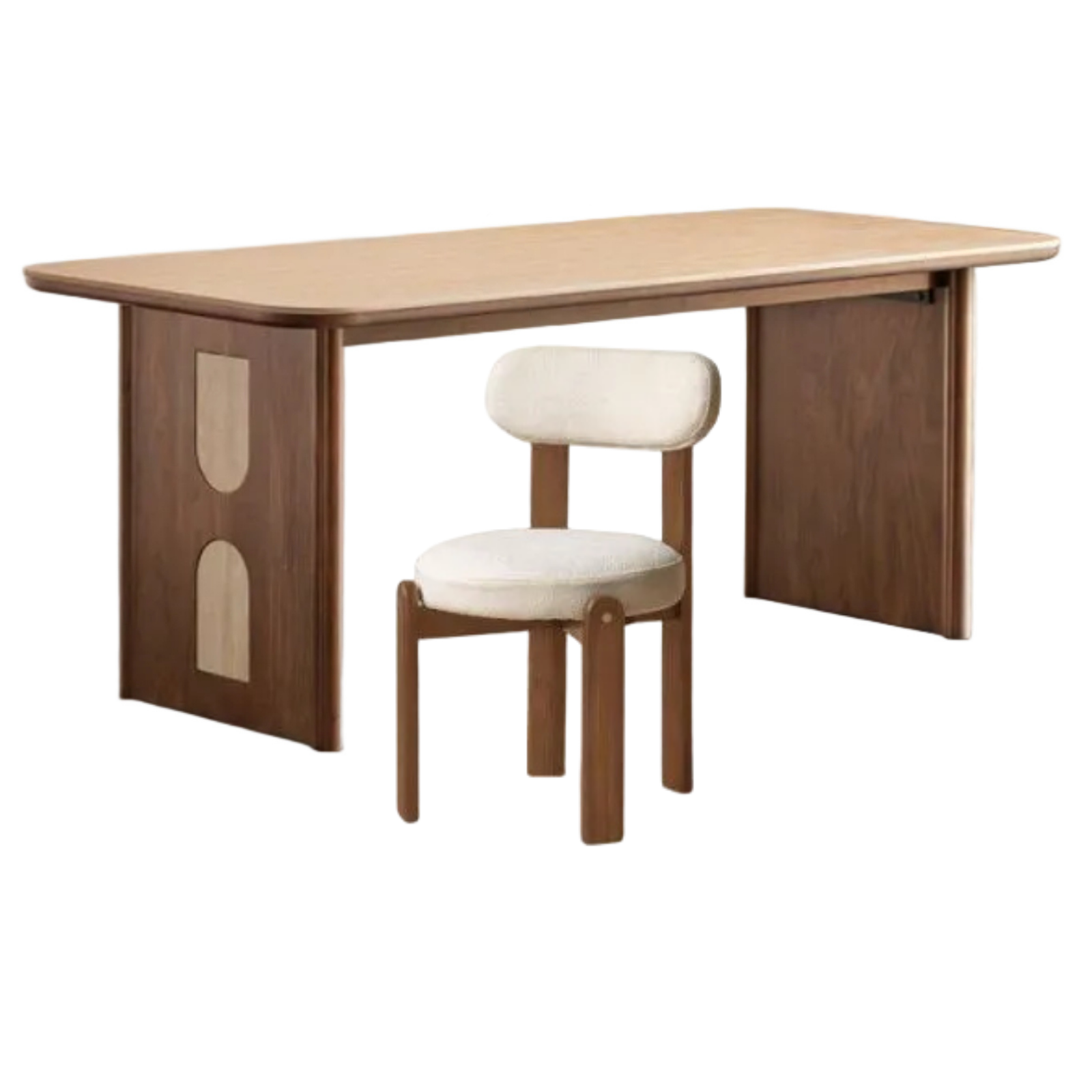 Black Walnut Solid Wood Vintage Style Slab Dining Table