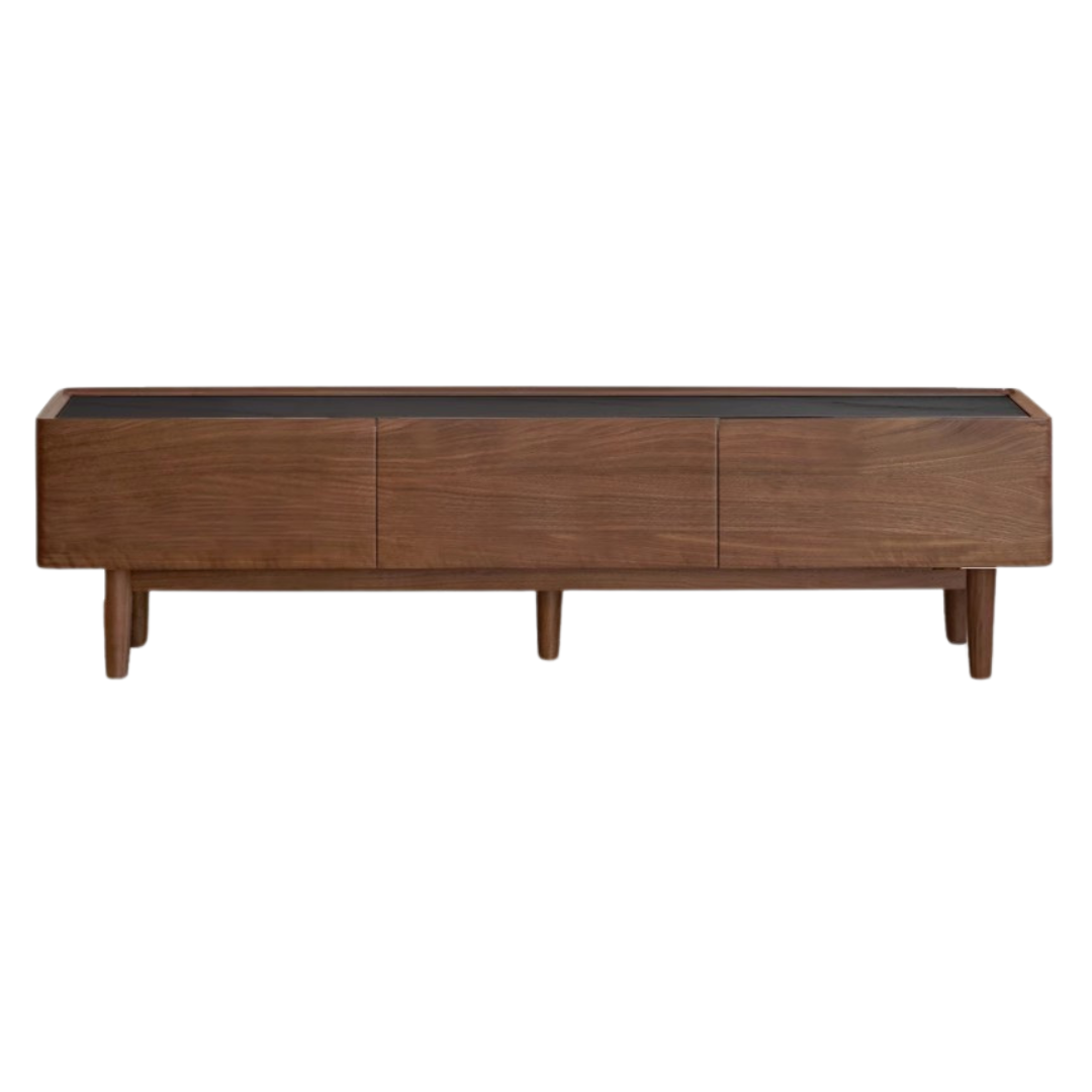 Black walnut solid wood slate TV cabinet modern