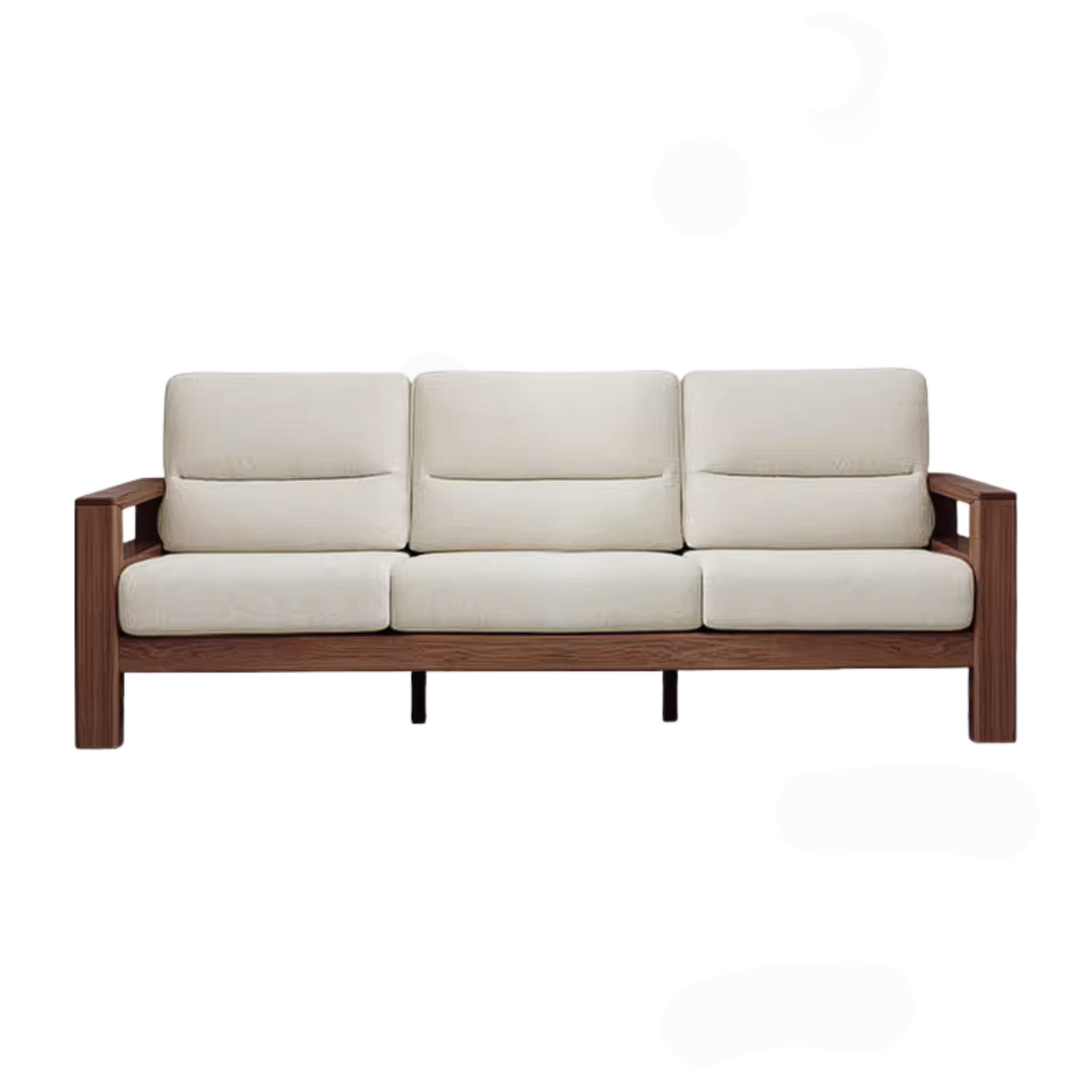 Black Walnut, Ash, Golden Sandalwood Solid Wood Corner Sofa with Fabric Upholstery