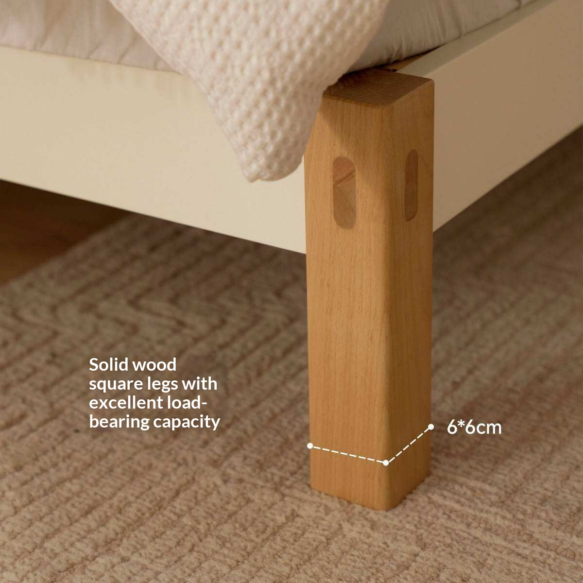 Beech Solid Wood Modern Minimalist Style Platform Bed