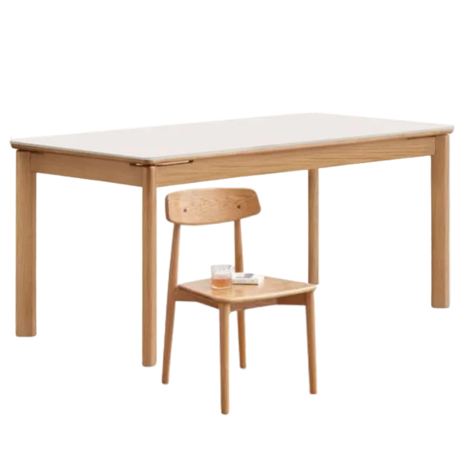 Ash, Oak Solid Wood Modern Minimalist Style Slab Dining Table