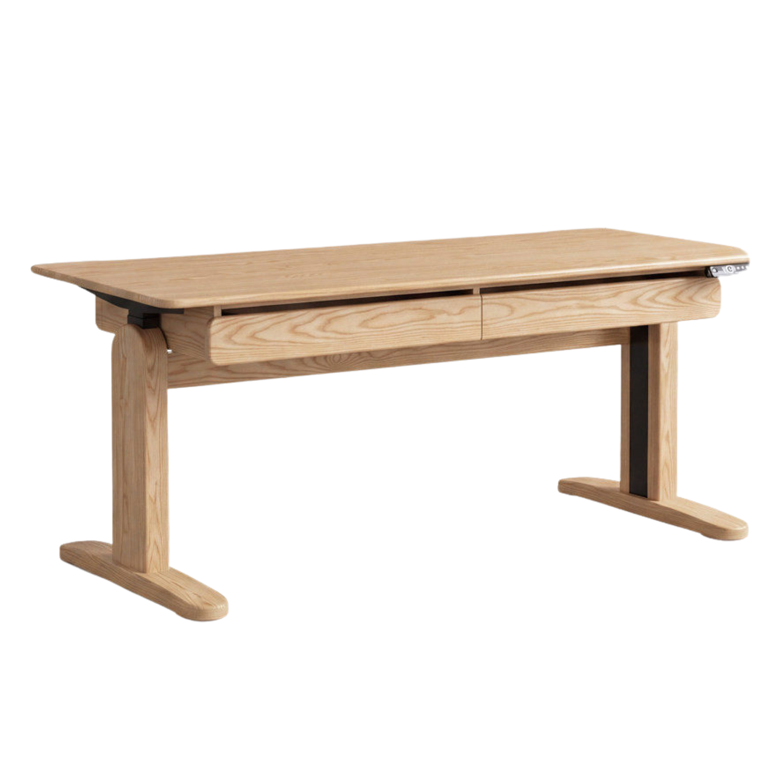 Cherry Solid Wood Electric Lift Dual Motor Office Desk