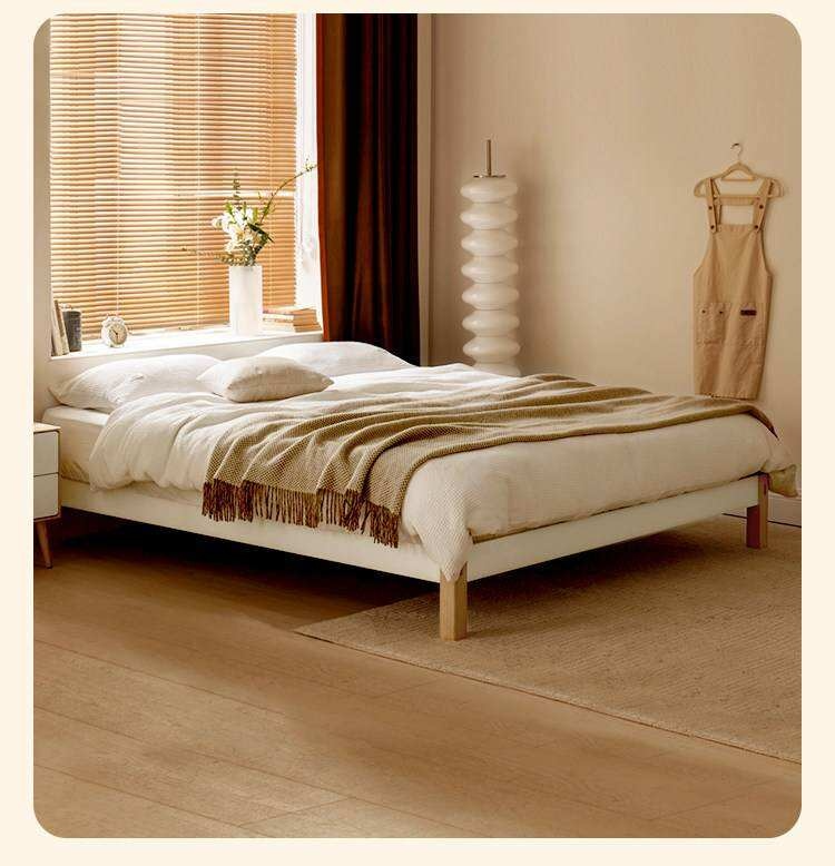 Beech Solid Wood Modern Minimalist Style Platform Bed