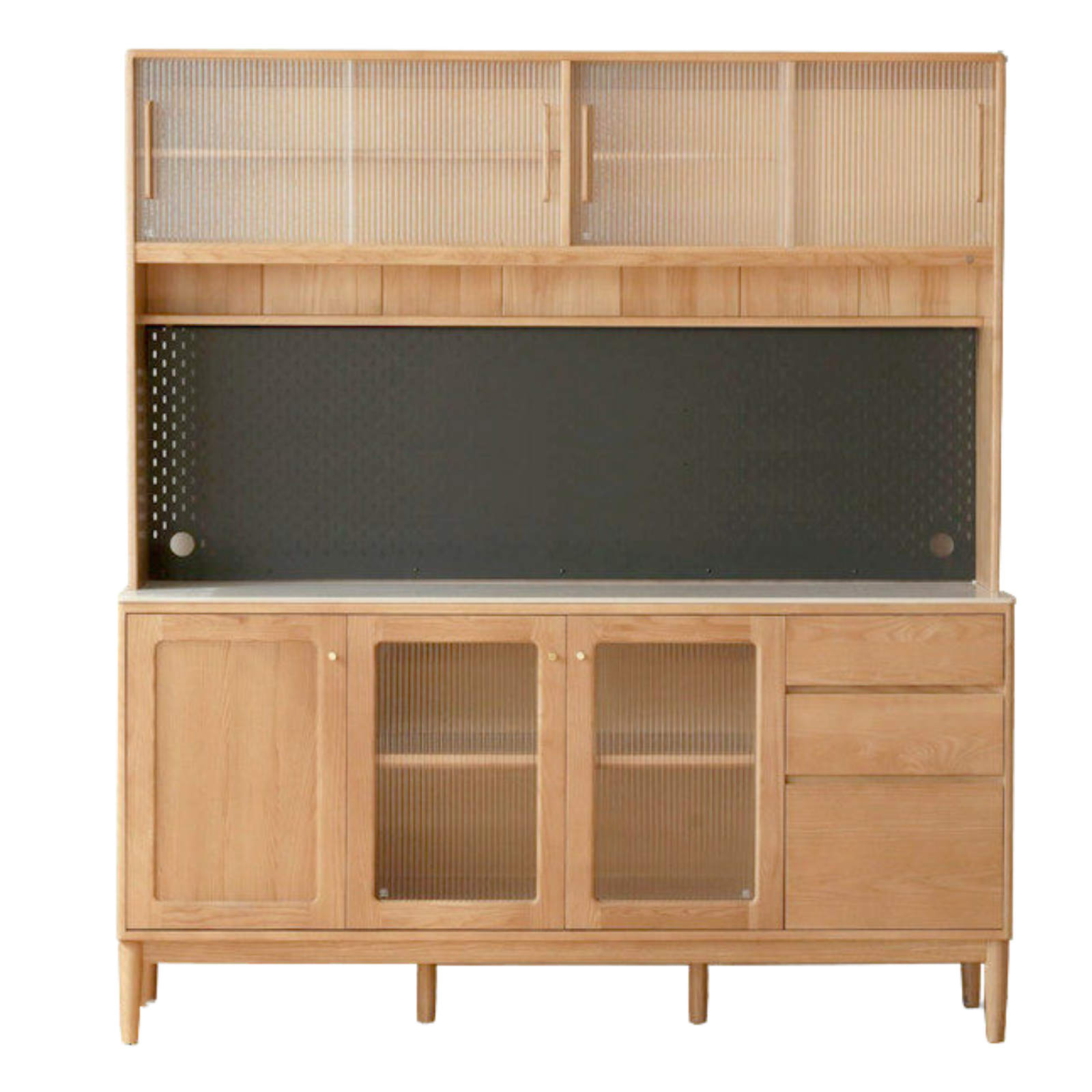 Ash Solid Wood Rock Board Dining Sideboard