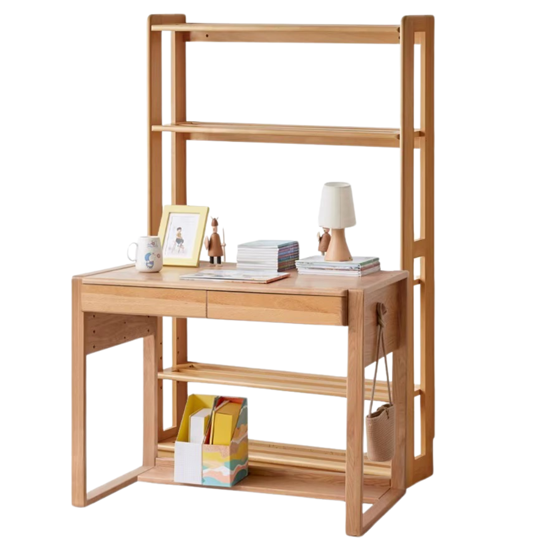 Beech, Oak solid wood Floor-to-ceiling bookshelf, toy storage