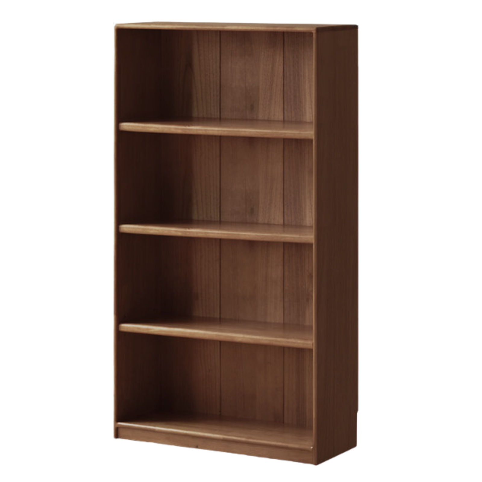 Solid Rubberwood Modern Minimalist Bookcase with Floor-Standing Storage