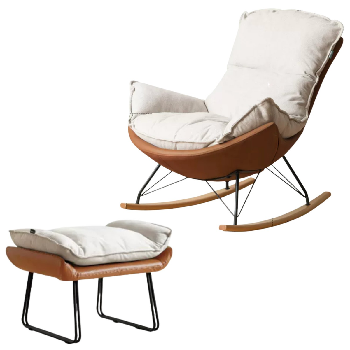 Fabric Rocking Lounge Chair with Soft Cushioned Seat - Best Seller