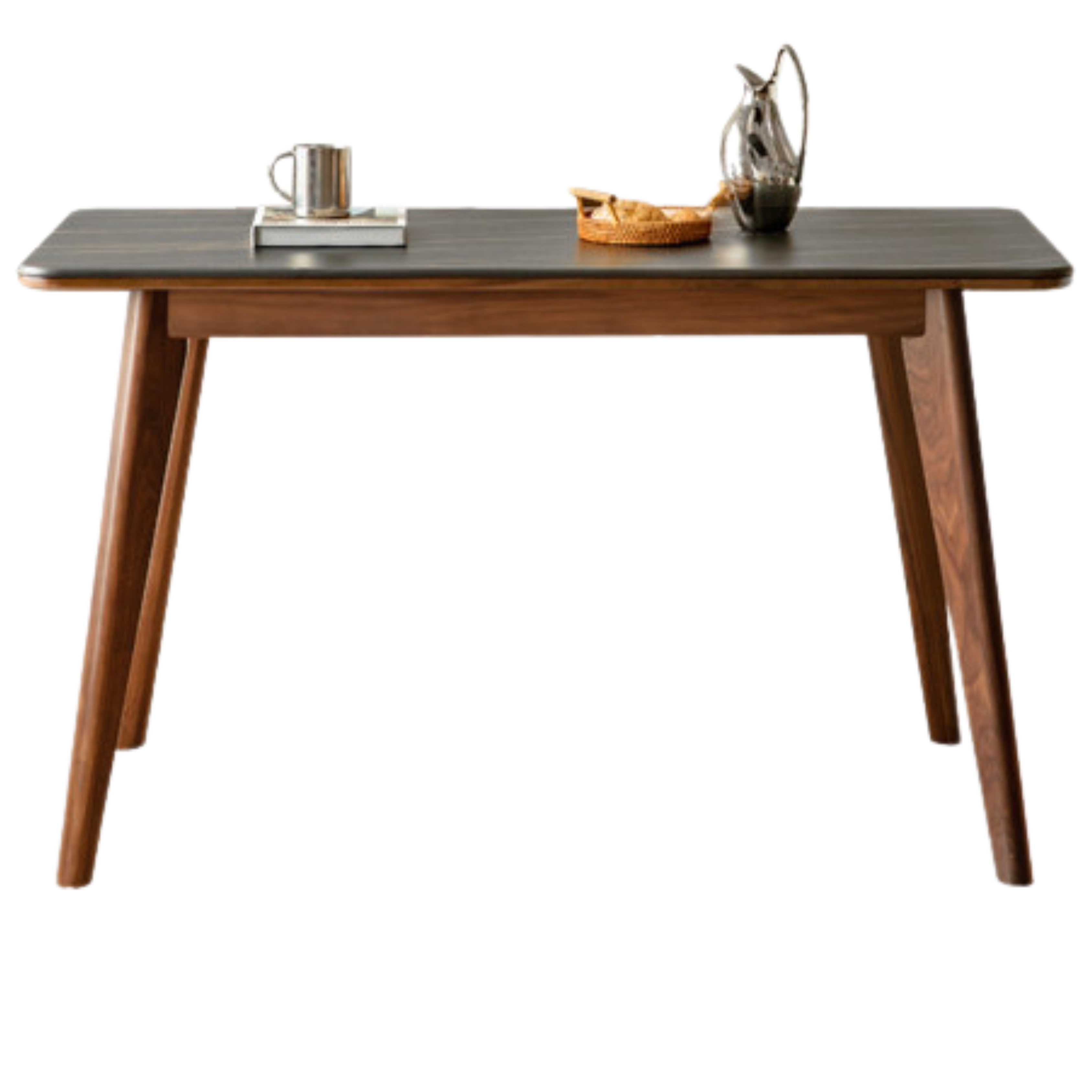 Black walnut solid wood rock plate dining table