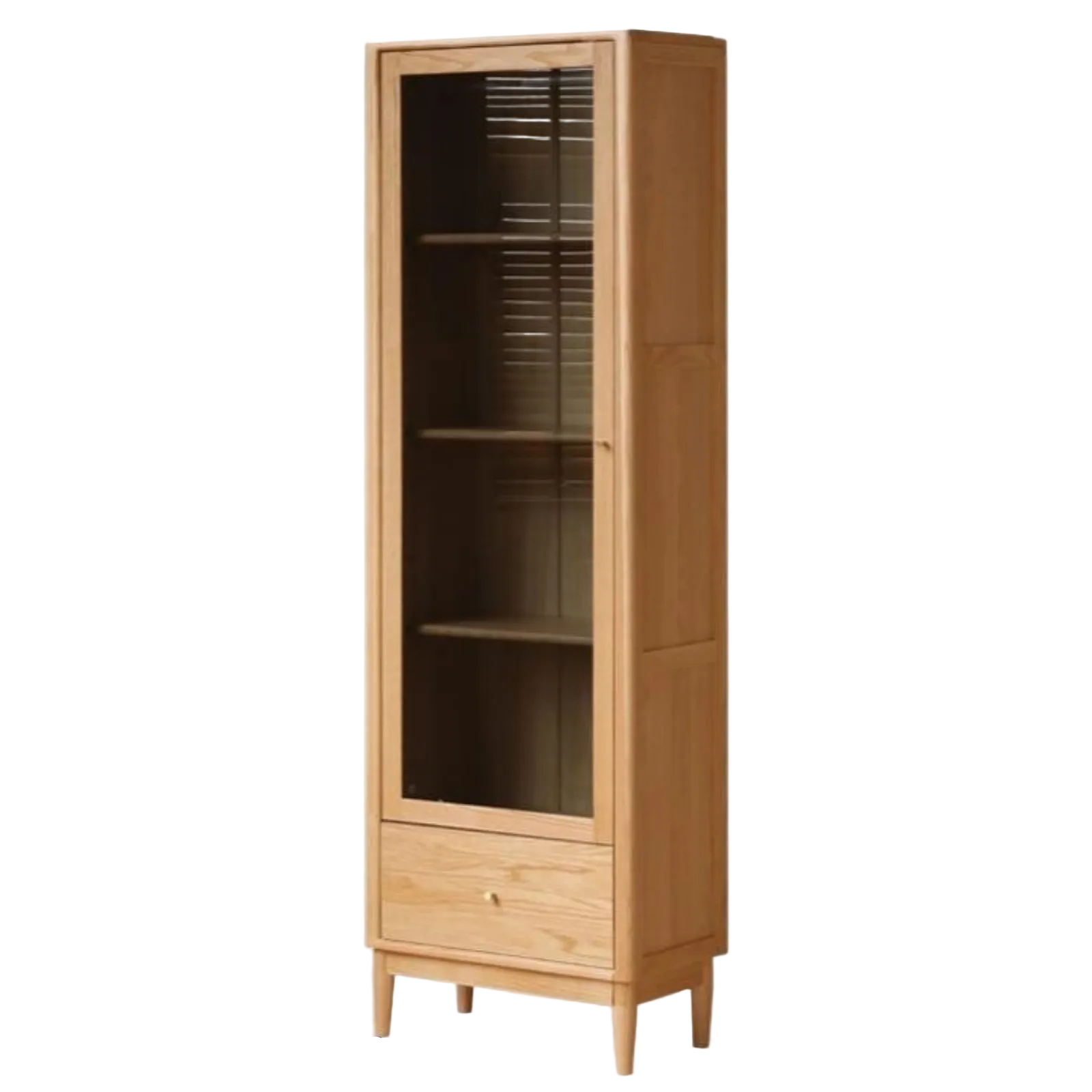 Oak, Ash Solid Wood Modern Glass Door Bookcase