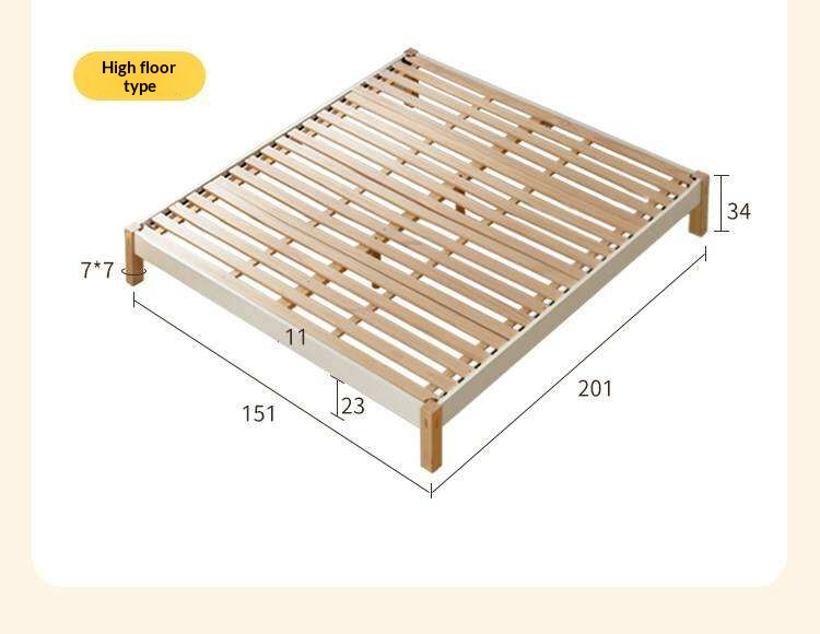 Beech Solid Wood Modern Minimalist Style Platform Bed
