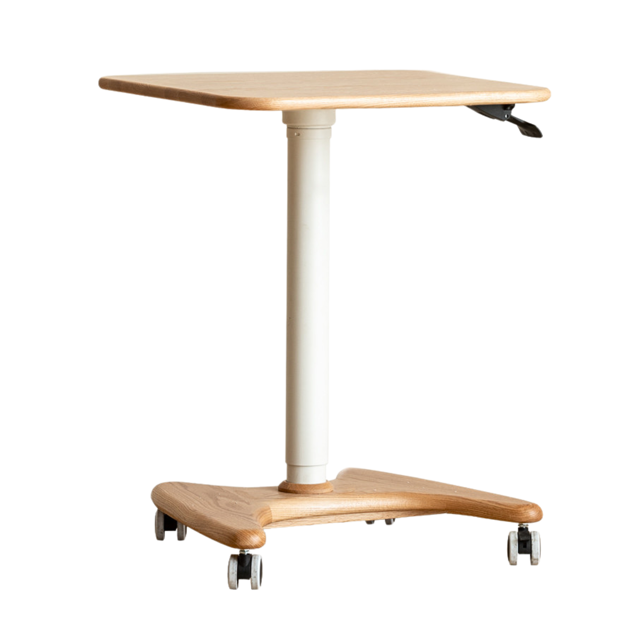 Oak, Ash Solid Wood Standing Desk Lifting Movable Side Table