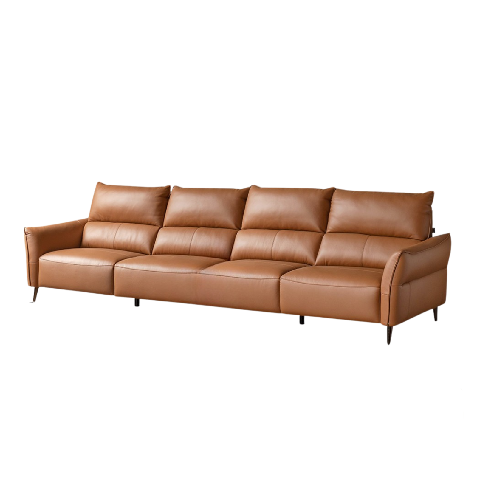 Genuine Top Grain Leather  Modern Sofa, Clean Line Contemporary Design