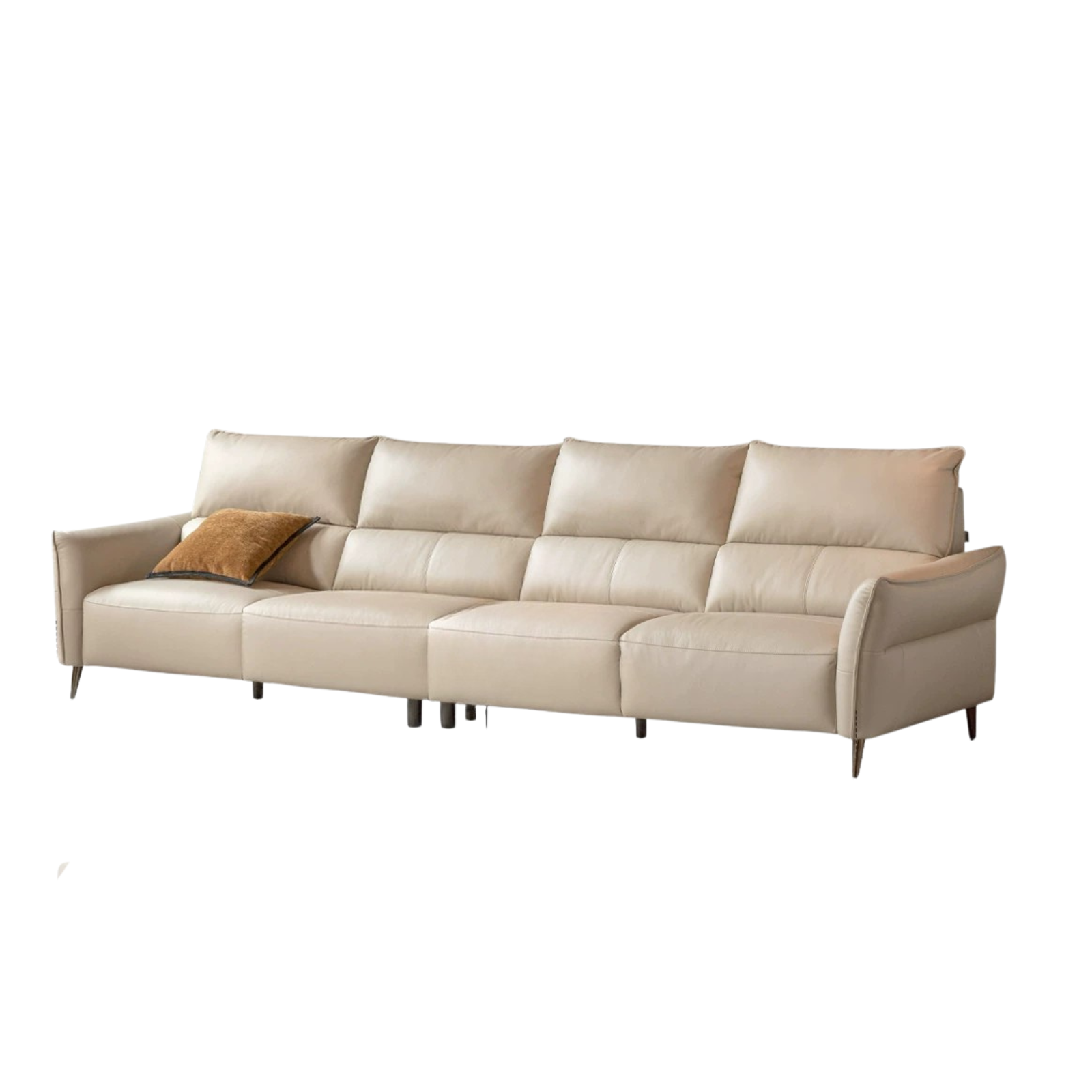 Genuine Top Grain Leather  Modern Sofa, Clean Line Contemporary Design